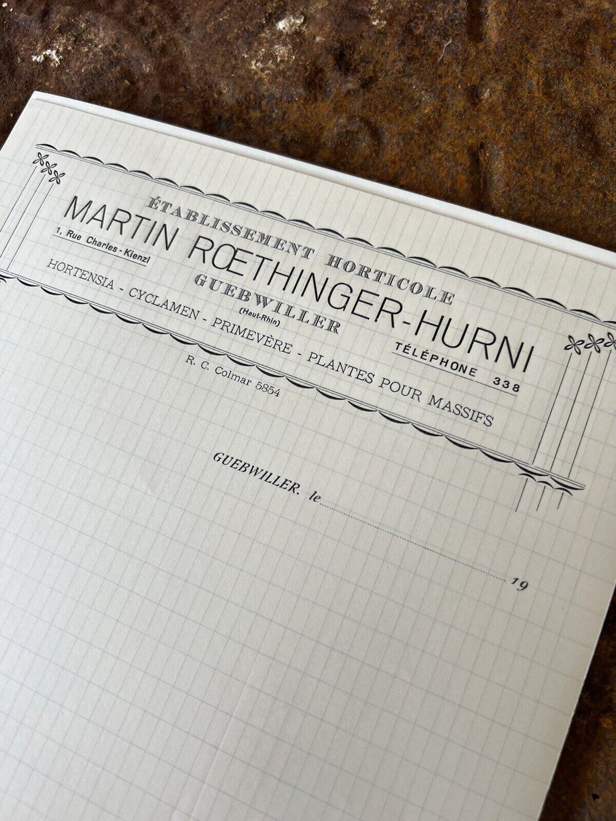 ATQ VTG French Invoice Letterhead (Lot of 10) Unused Stationary Ephemera Flower