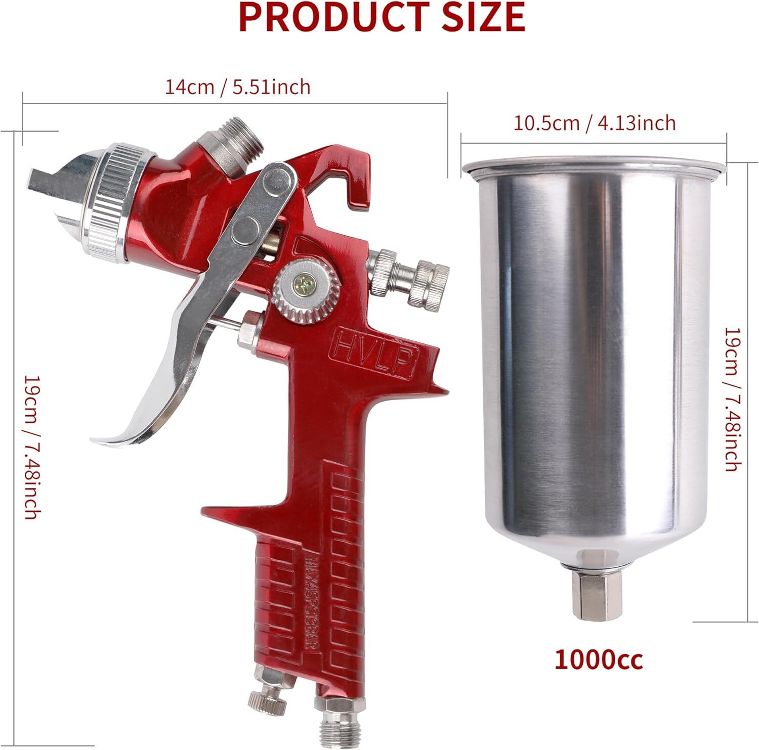 HVLP Air Paint Spray Gun Kits Gravity Feed Car Auto Primer 1.4/1.7/2.0MM Nozzles