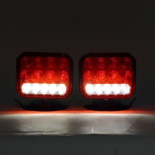 2X Wireless Trailer Lights Magnetic LED Tow Light Turn Signal Brake Reverse Stop
