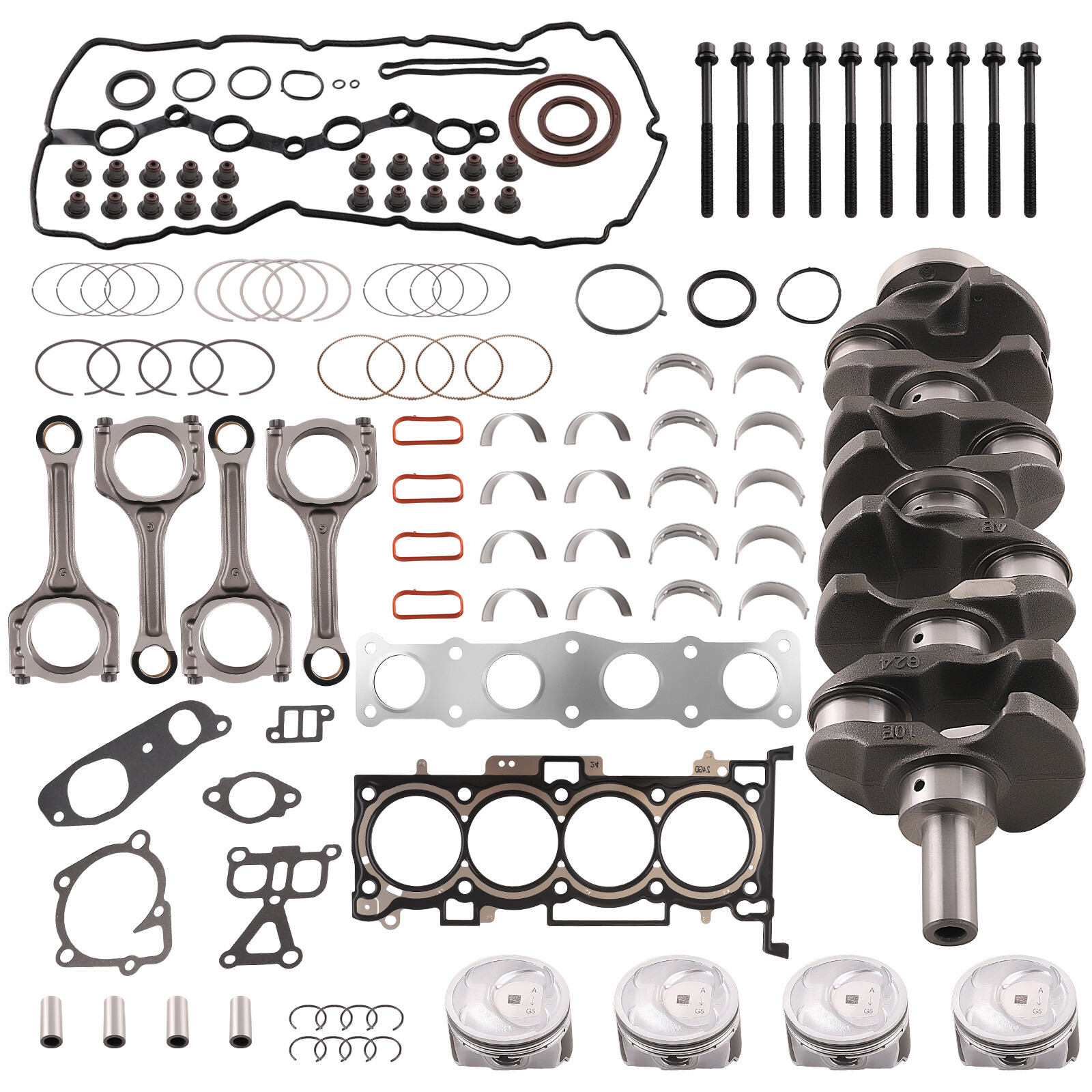 G4KJ Engine Rebuild Kit Crankshaft & Conrods & Bearing Set For Hyundai Kia 2.4L