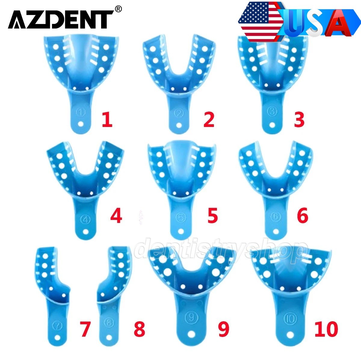 Dental Impression Trays Perforated Plastic Disposable (CHOOSE SIZE) 12 Trays/Bag