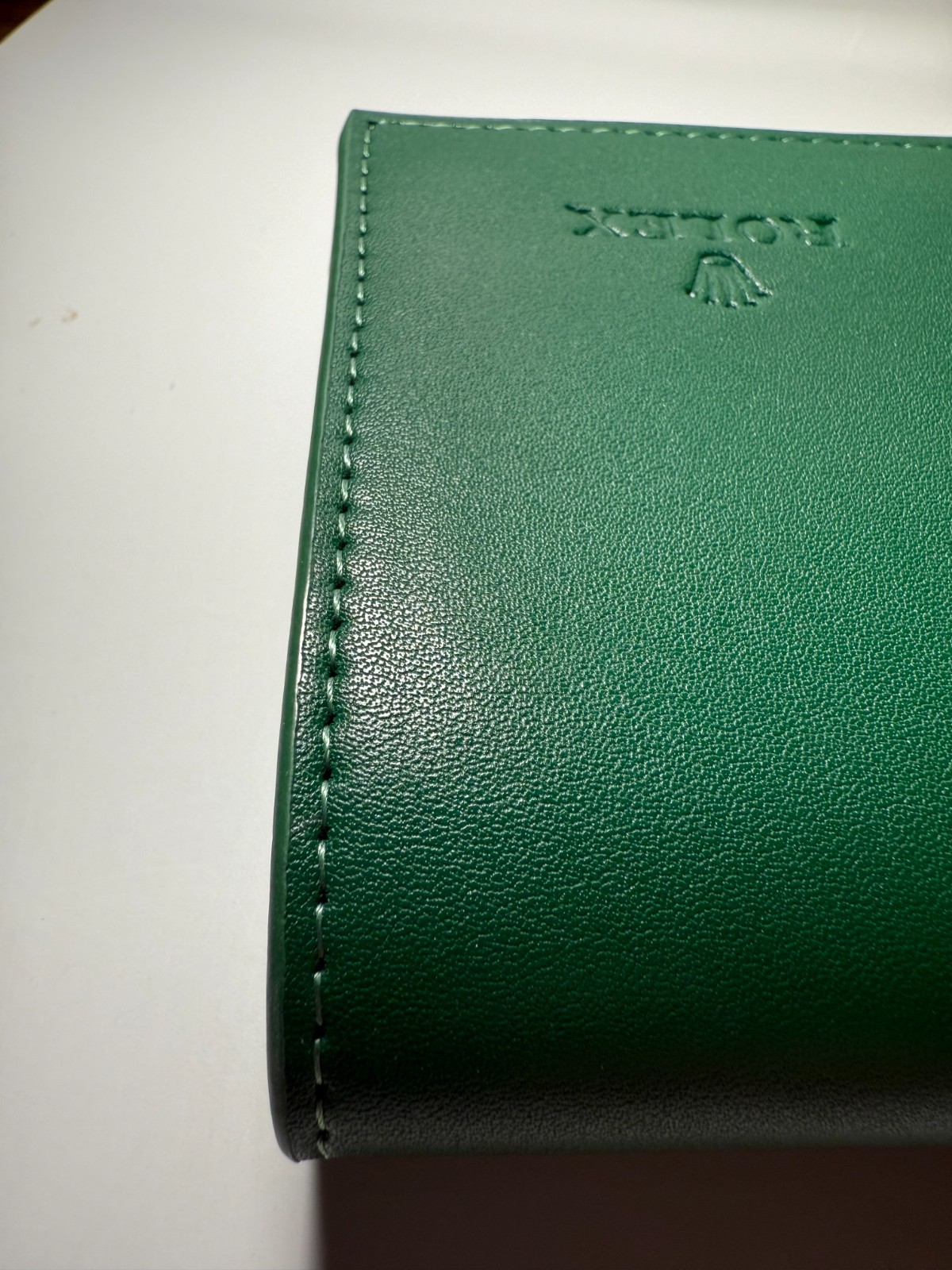 Premium Genuine Green Leather Travel Pouch – Service Center Edition