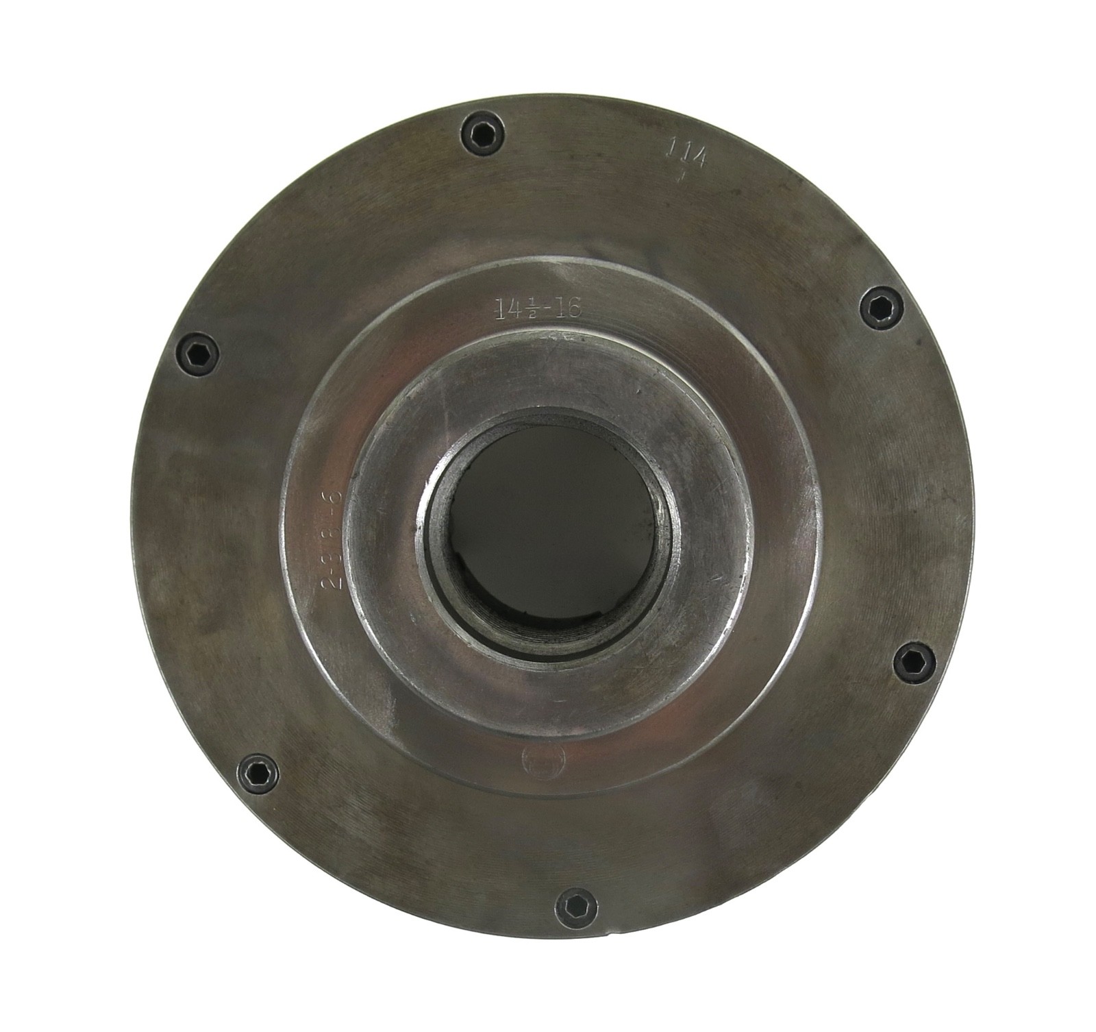 9" Cushman Lathe Chuck 3509 w/ South Bend 14-1/2" 16" Back Plate 2-3/8" x 6TPI