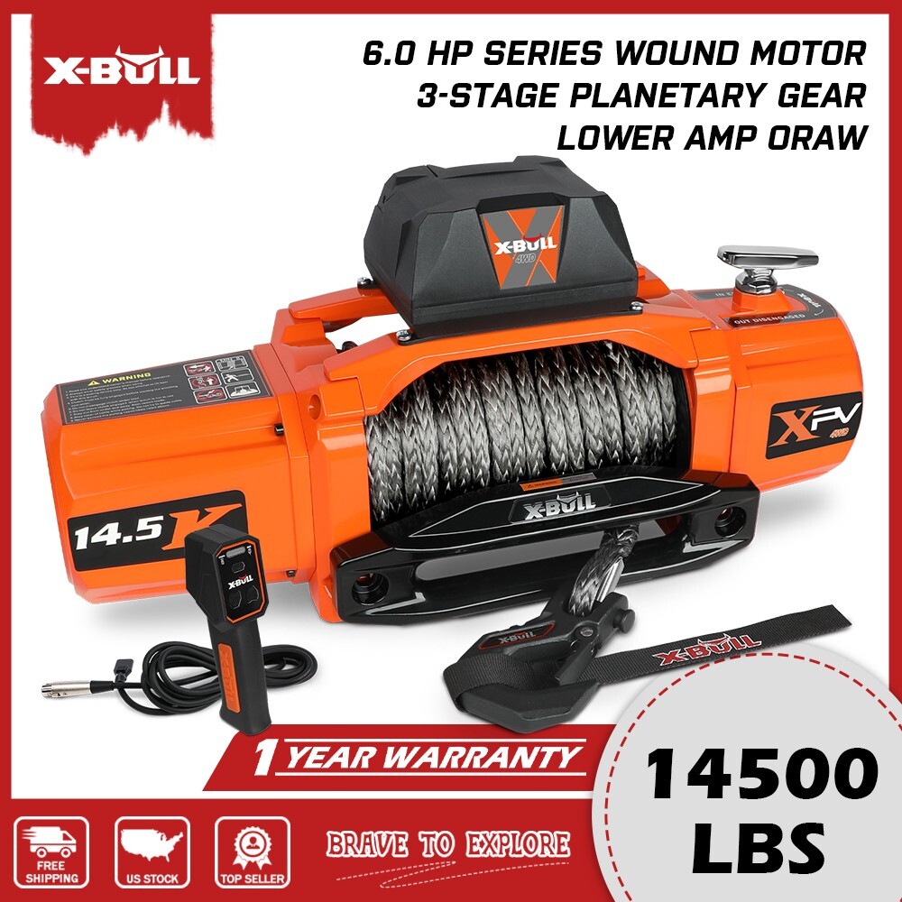 X-BULL 12V Electric Winch 10000lb-14500lb Truck Towing Jeep Winch 4WD Off-Road