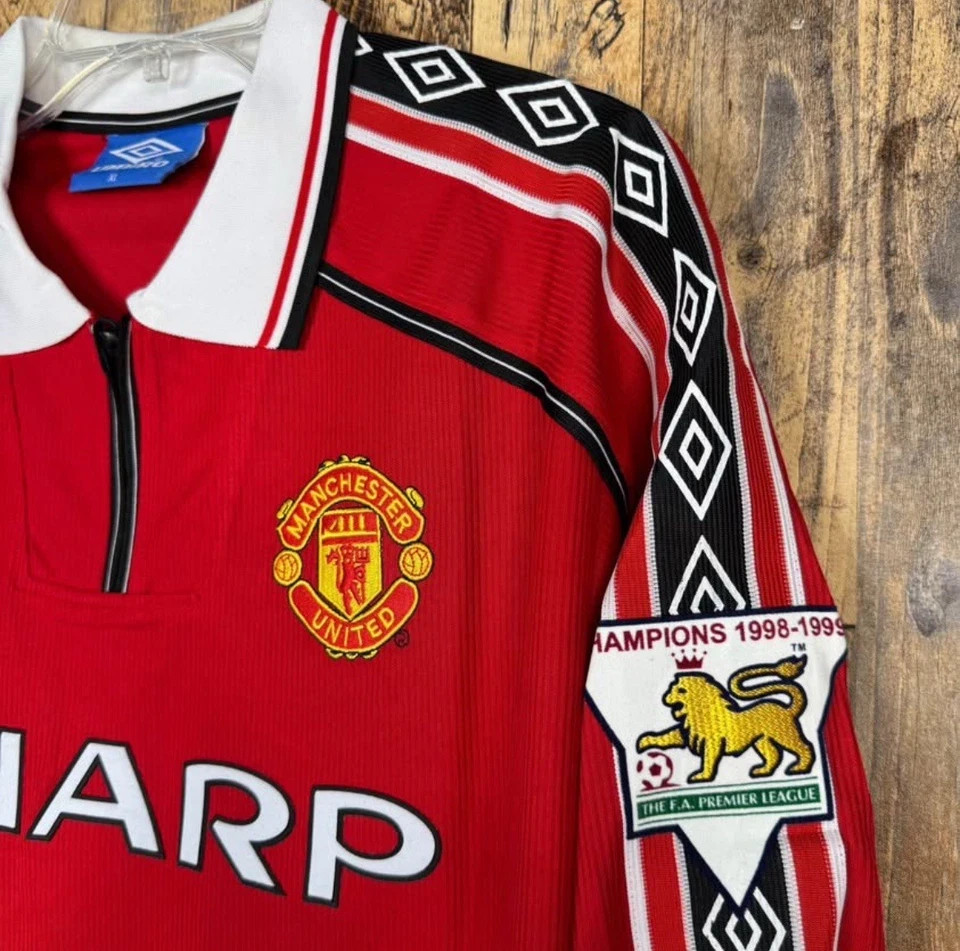 Manchester United 1999-00 Home Men’s XL Football Jersey BECKHAM #7