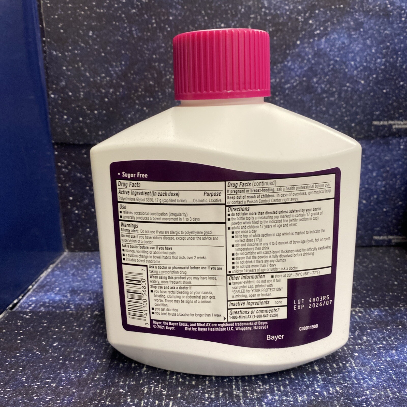 MiraLAX Laxative Powder 45 Days - 26.9 Oz - Value Size - Free Shipping 01-26+