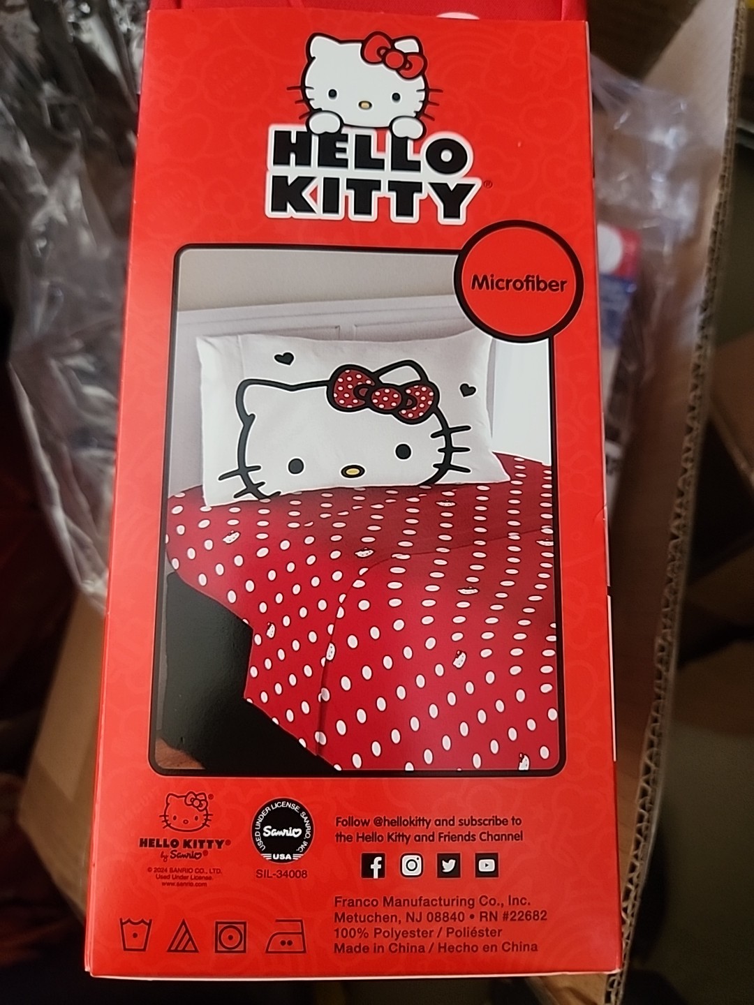Hello Kitty Big Bow Energy 3 Piece Twin Sheet Set