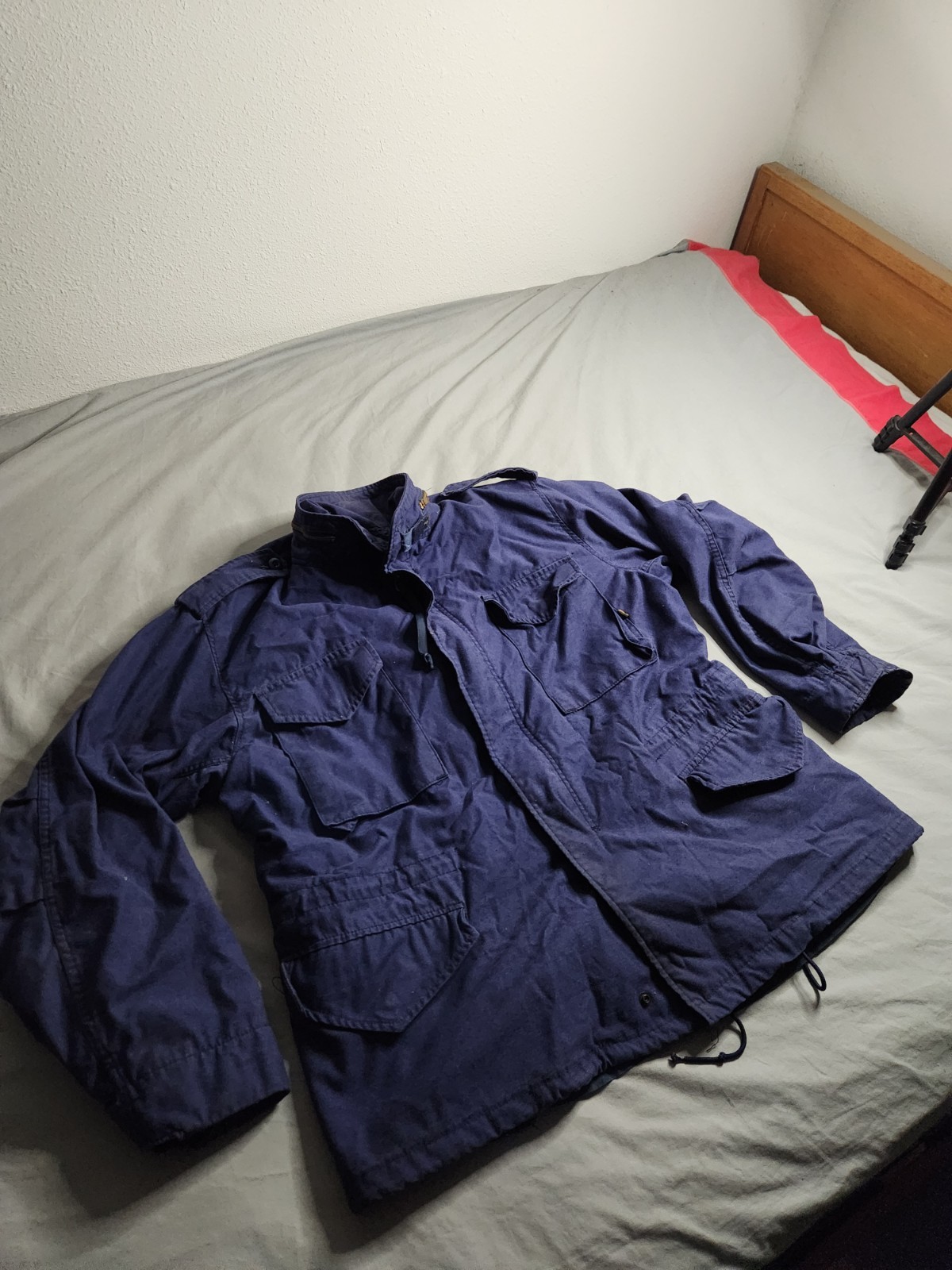 Alpha Industries M-65 Cold Weather Field Jacket Coat Mens Sz Large Blue Navy USA