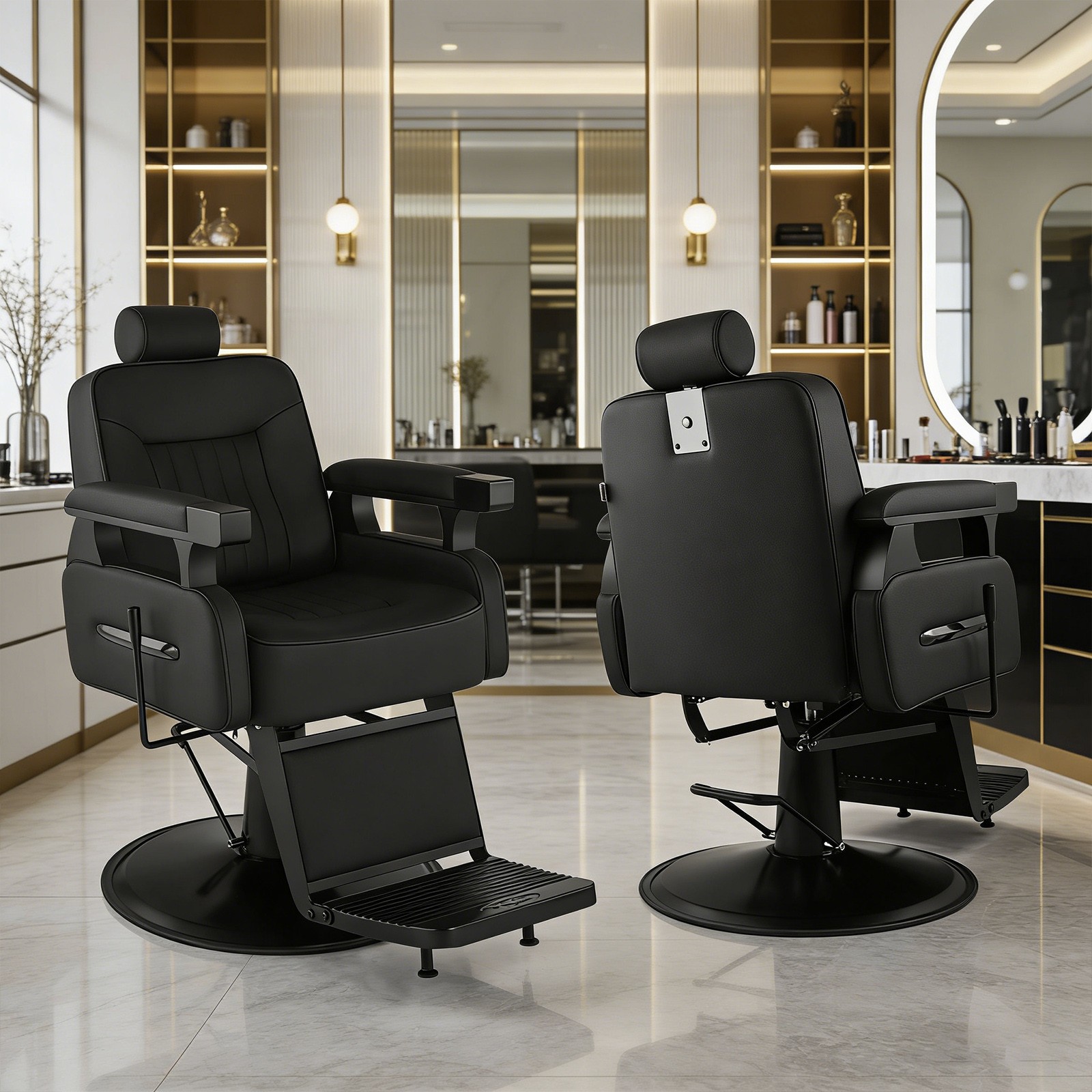 Vintage Black Recline All Purpose Barber Chair Hydraulic SalonSpa Beauty Stylist