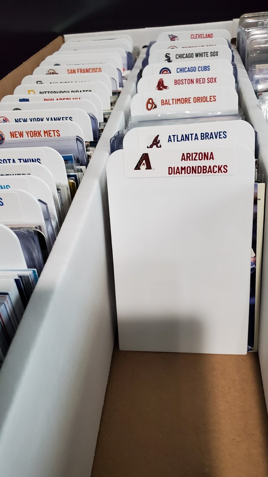 (30) TALL Sports Card Dividers with 30 FREE MLB Teams Logos Labels