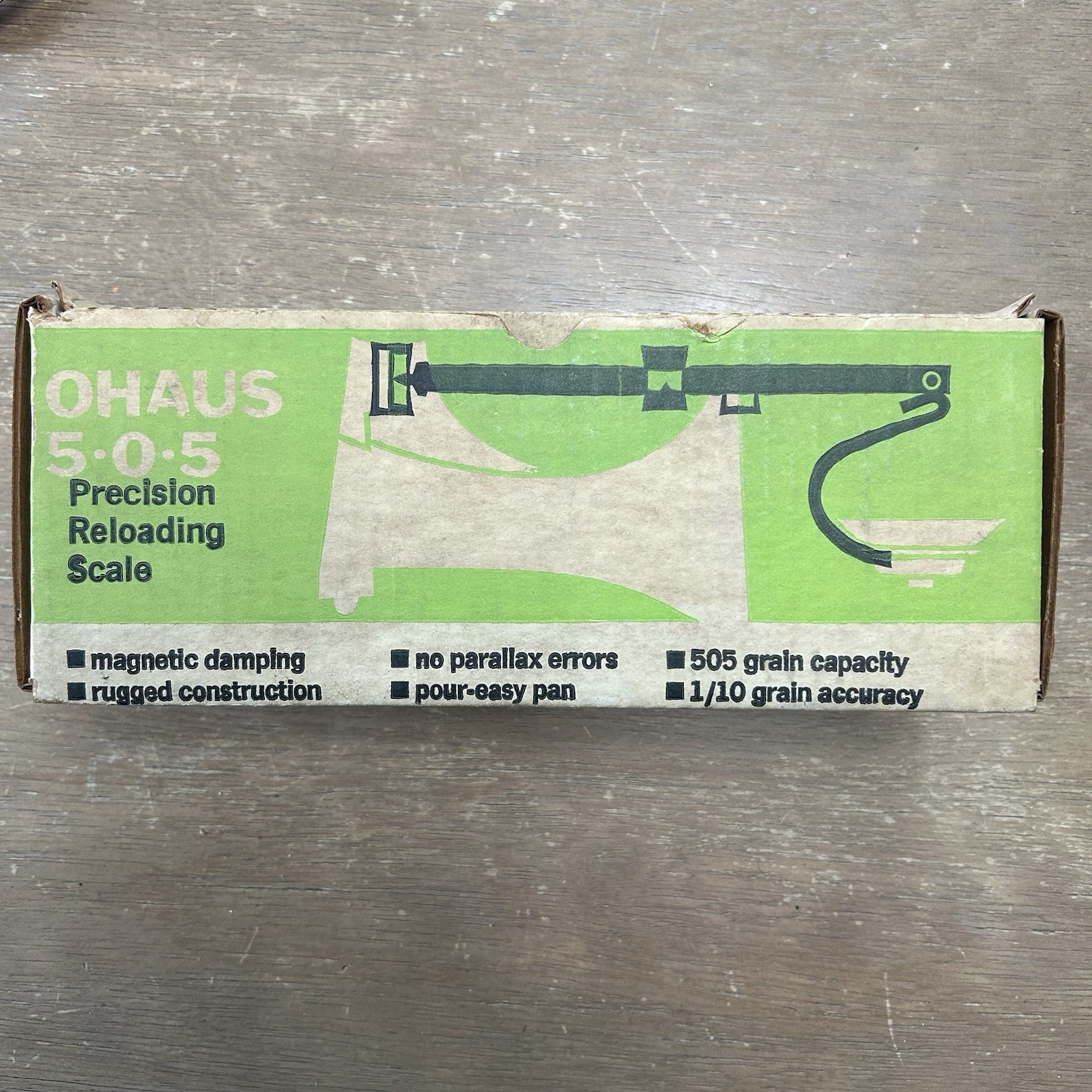 OHAUS 5 0 5 505-10 Precision Reloading Scale Balance Beam w/ Box & Instructions