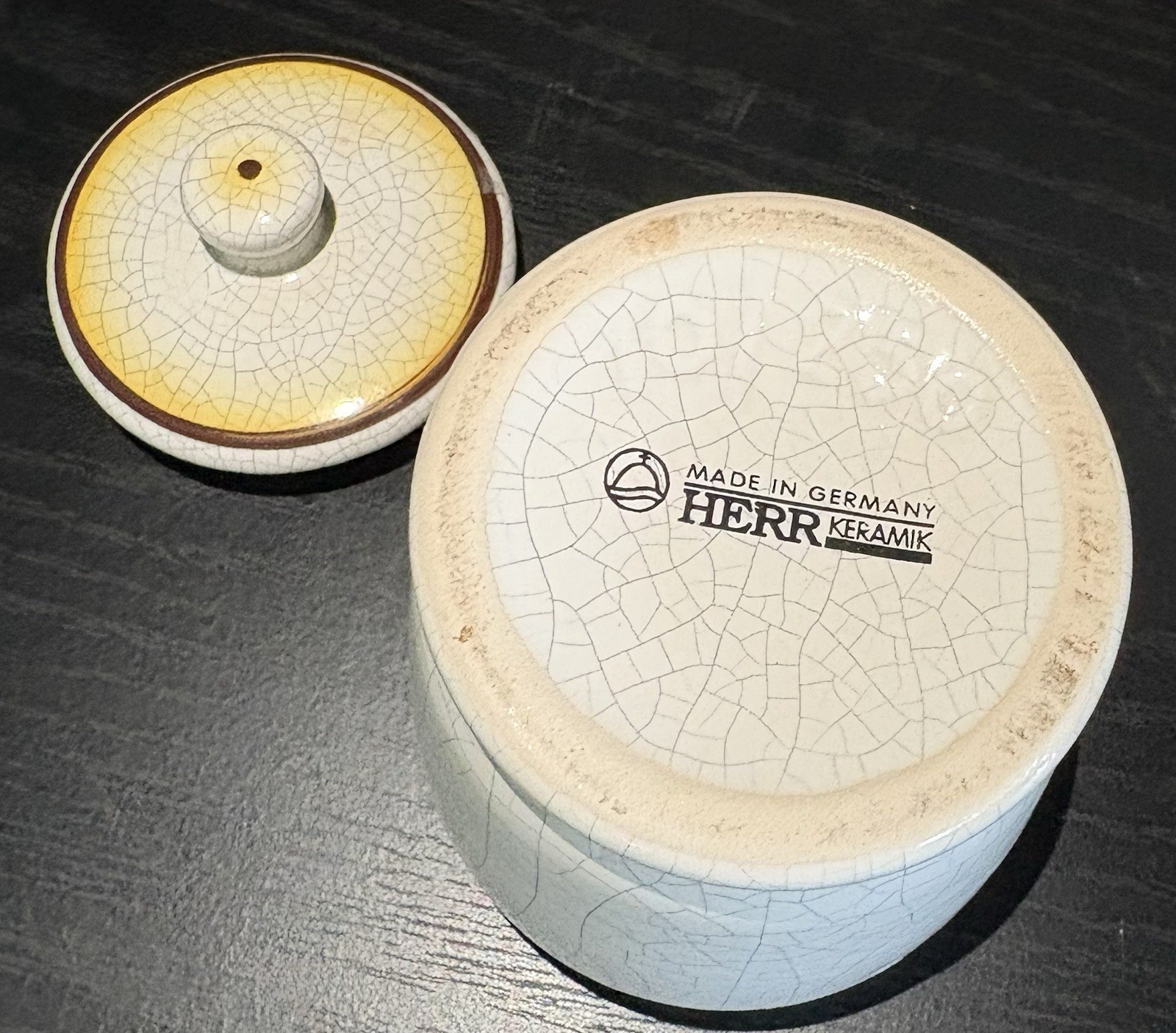 VTG Apothecary Jar Set Herr Keramik West Germany Adeps Hominis, Mel Album