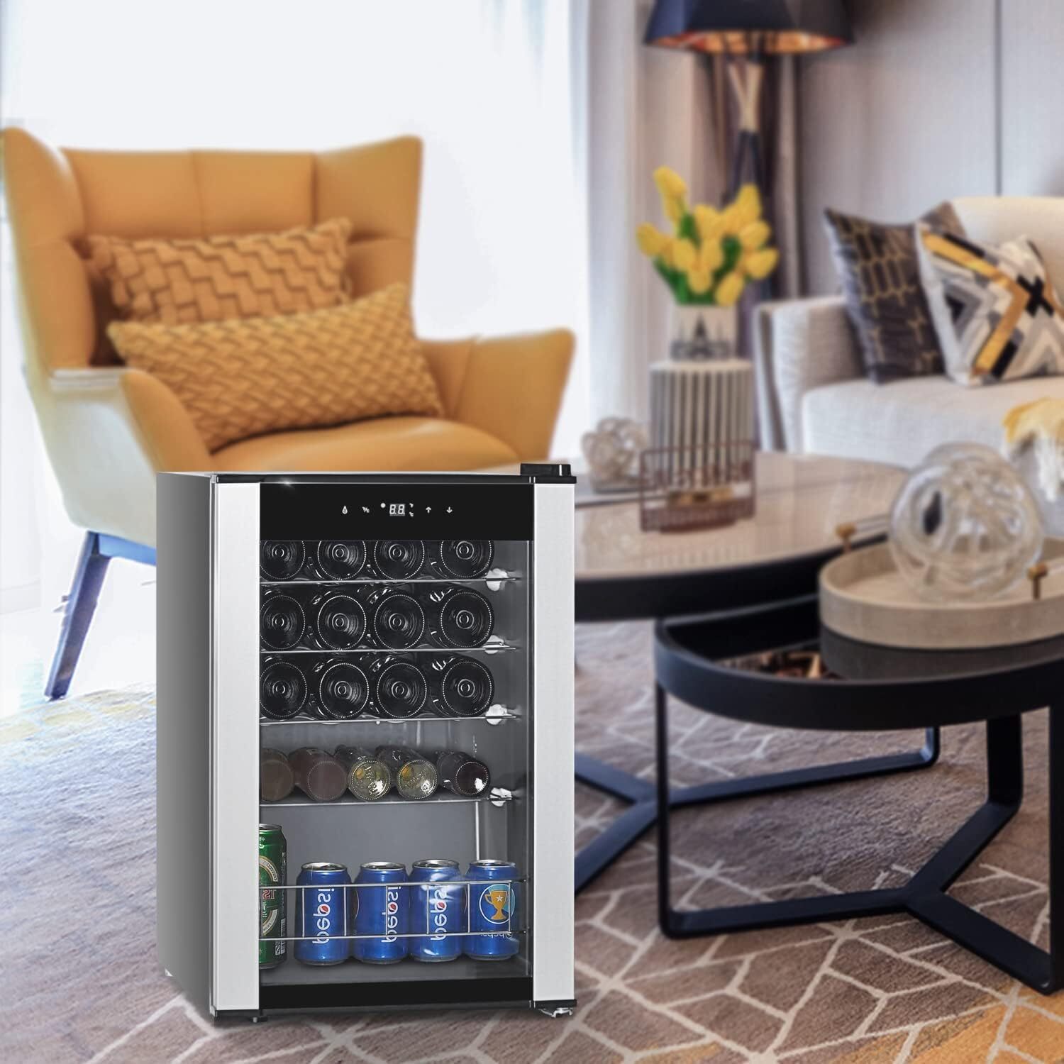 Beer /Wine Cooler Fridge Digital Temperature 19 Bottle-Certified Refurbished