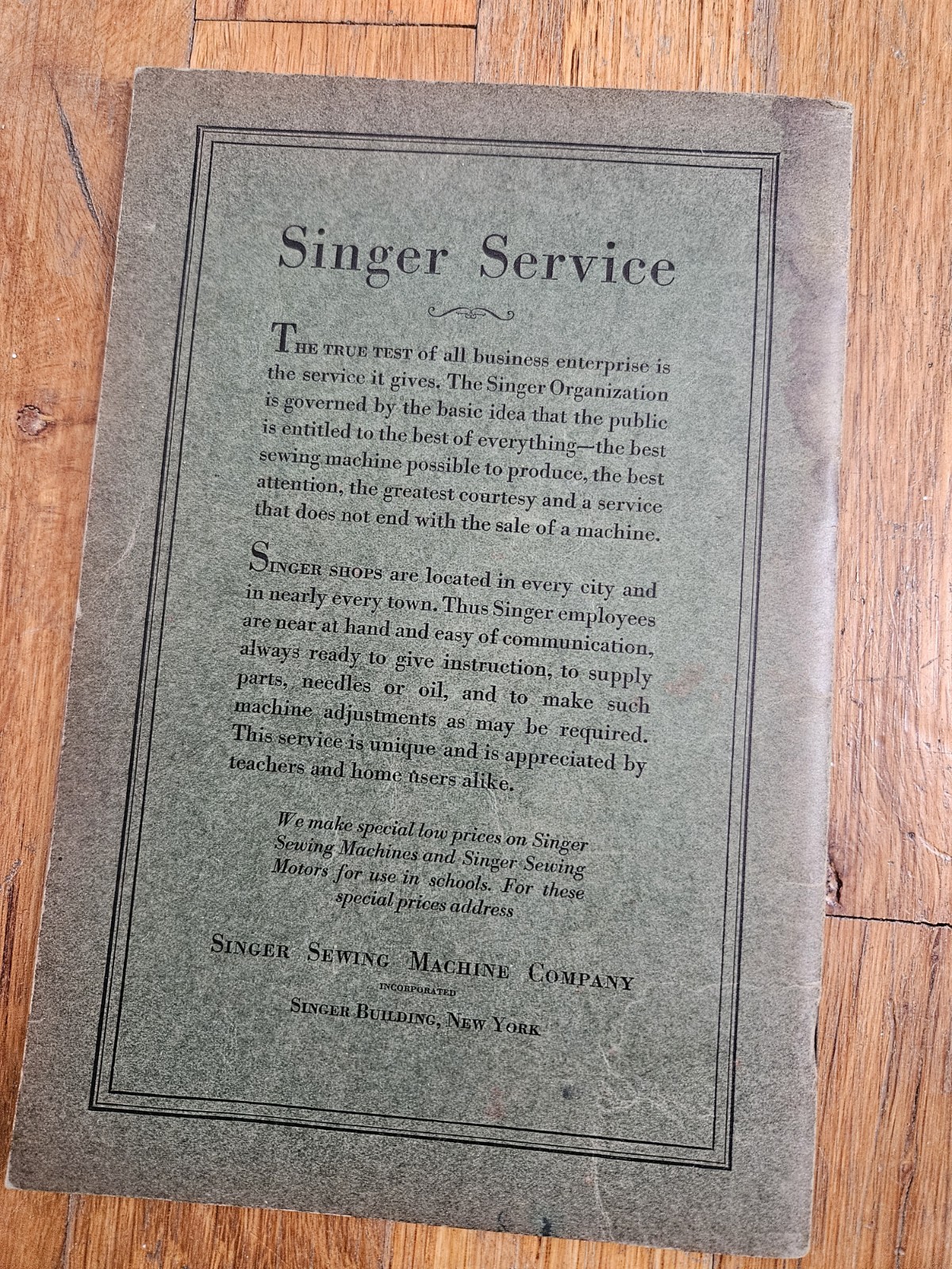 1929 A Manual Of Family Sewing Machines Singer