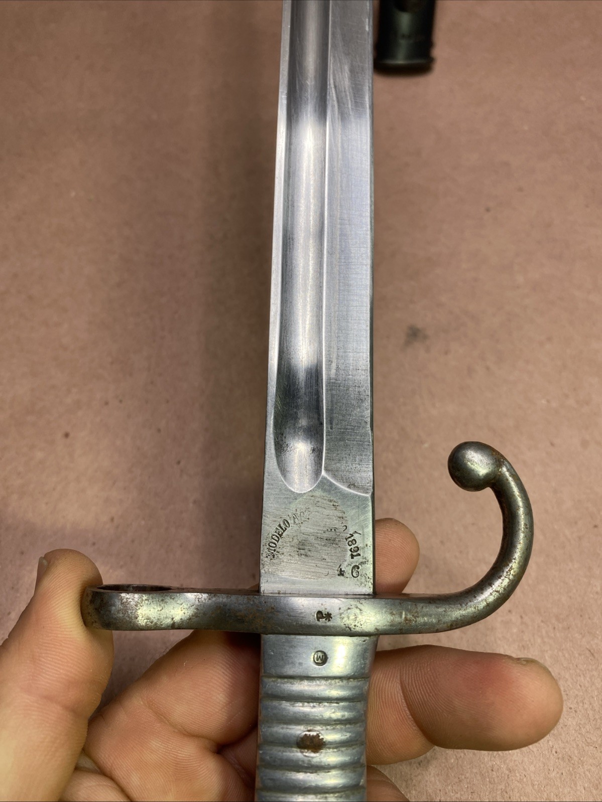 Weyersberg KirschBaum & Co Solingen Modelo Argentino 1891 Bayonet w/Scabbard