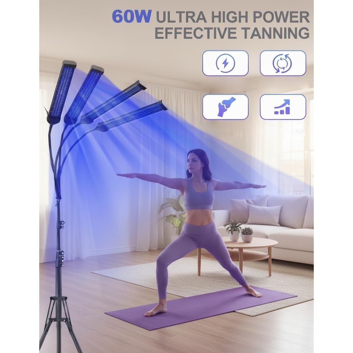 Tanning Lamp 3.0 Pro 60 W Blue Light Tanning Light Solarium Lamp 460 NM& 490 NM