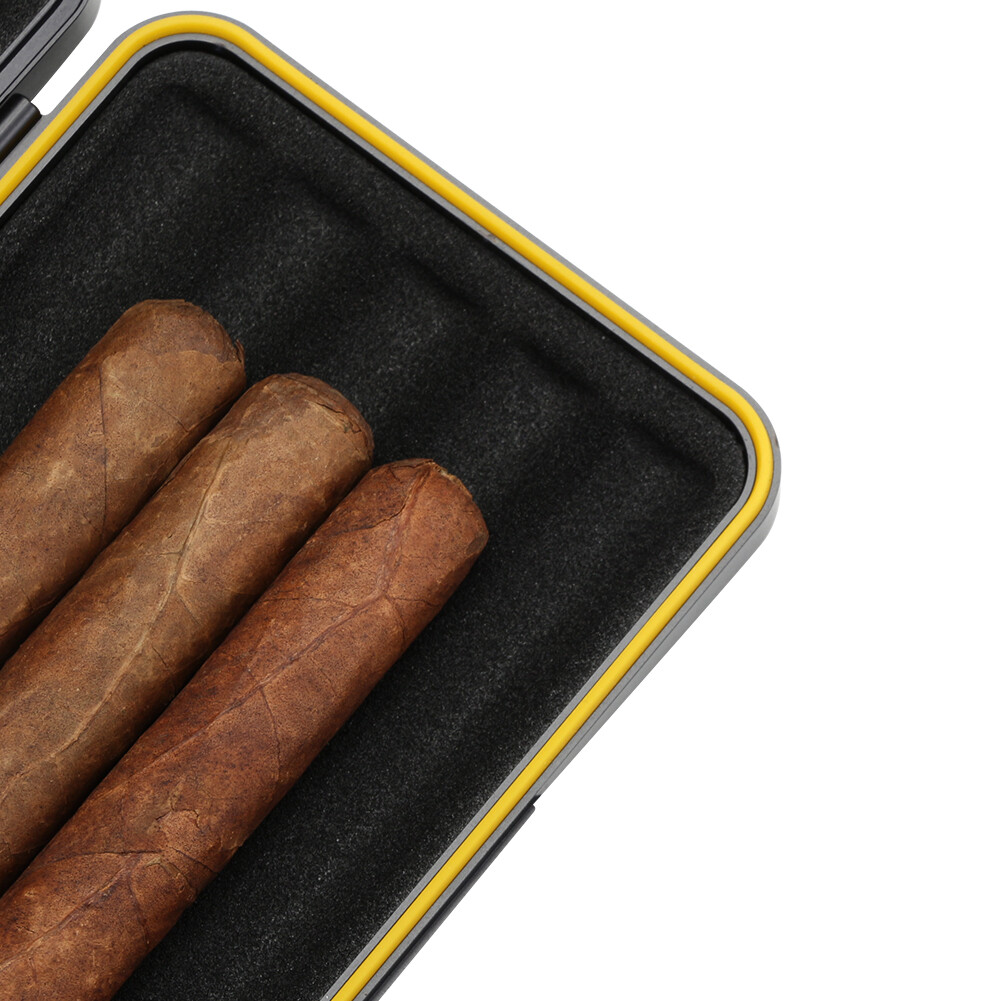 Lubinski Travel Cigar Humidor Case Portable Metal Cigar Holder Box 5 Count Green