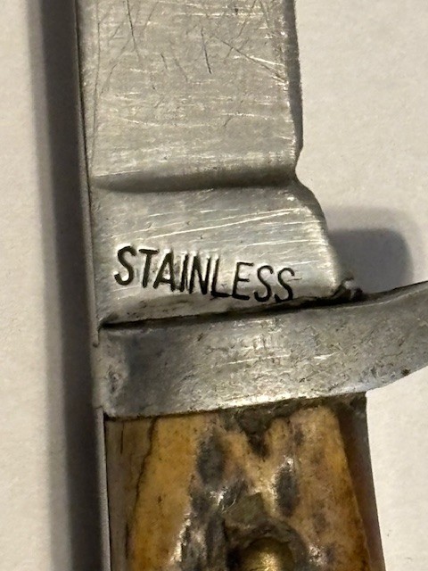 Queen Cutlery 6” Jigged Handle Fixed Blade Knife Bird and Trout 1951 -54' era