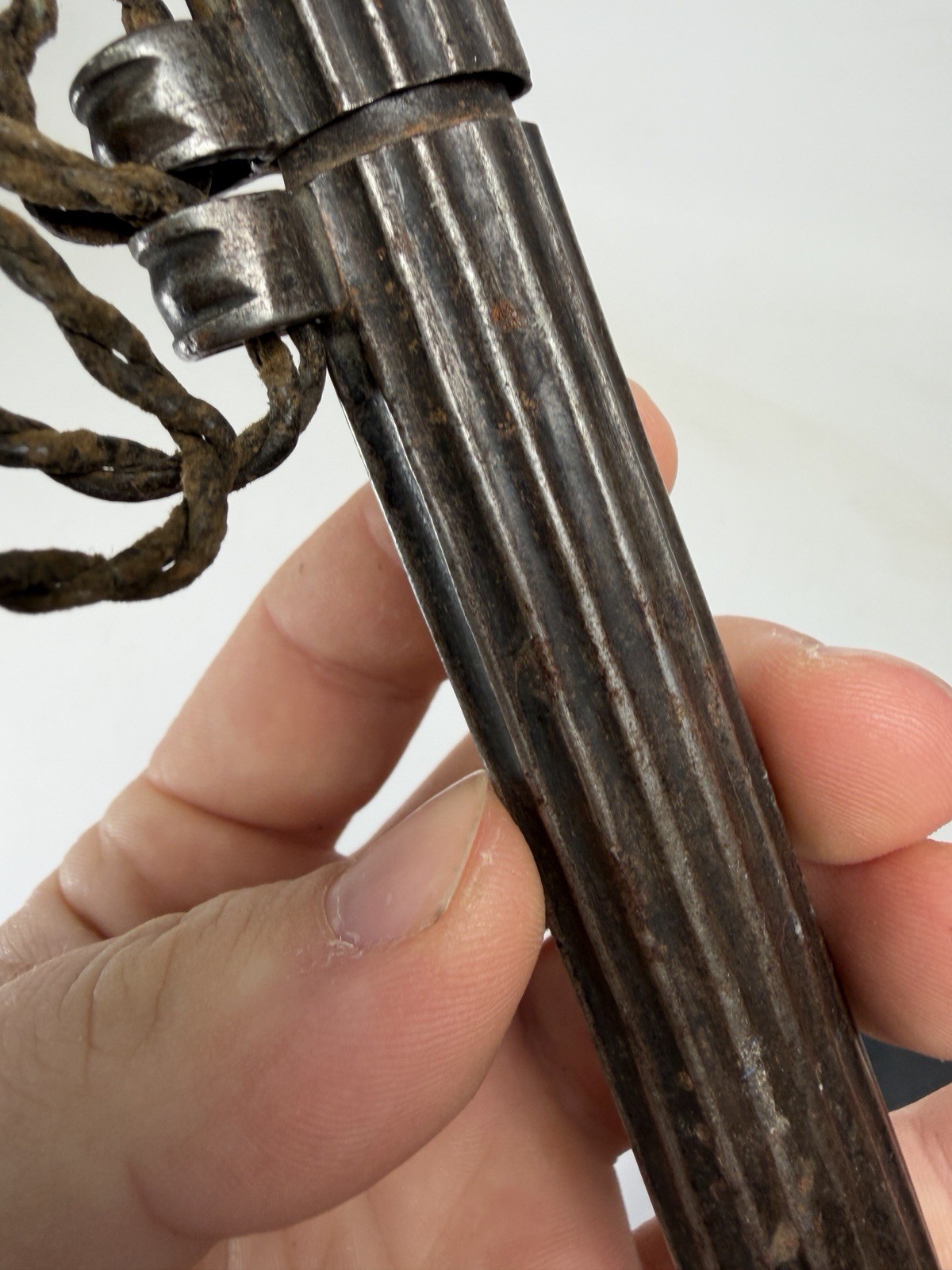 Finely Chased Iron Pen Case Scabbard Holder Tibet Tibetan 17-18TH Century