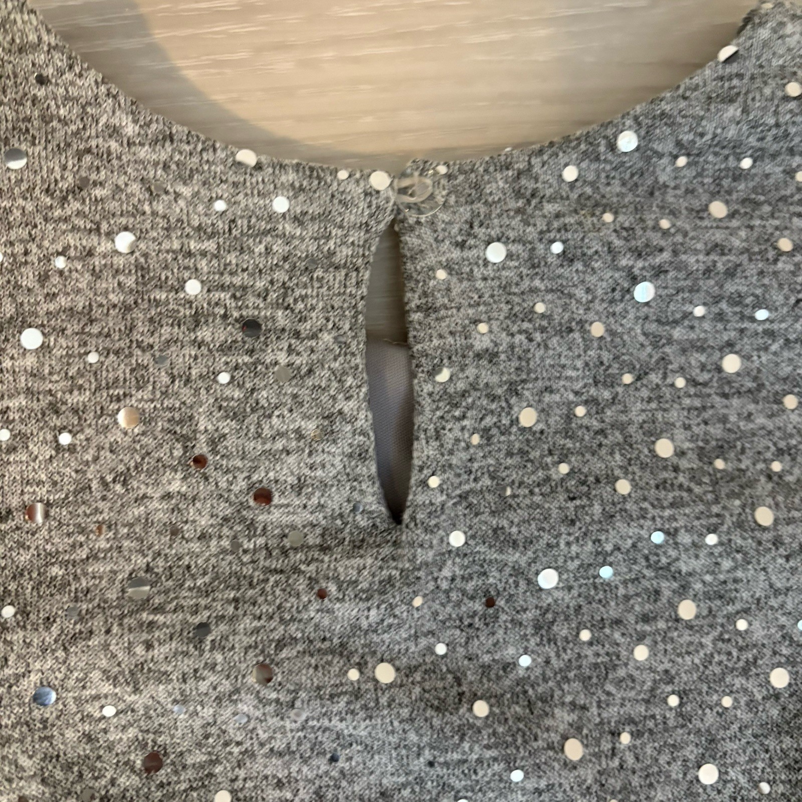 Rare Editions Girls Dress Gray Sequin Ruffle Long Sleeve Party Dress Size 14