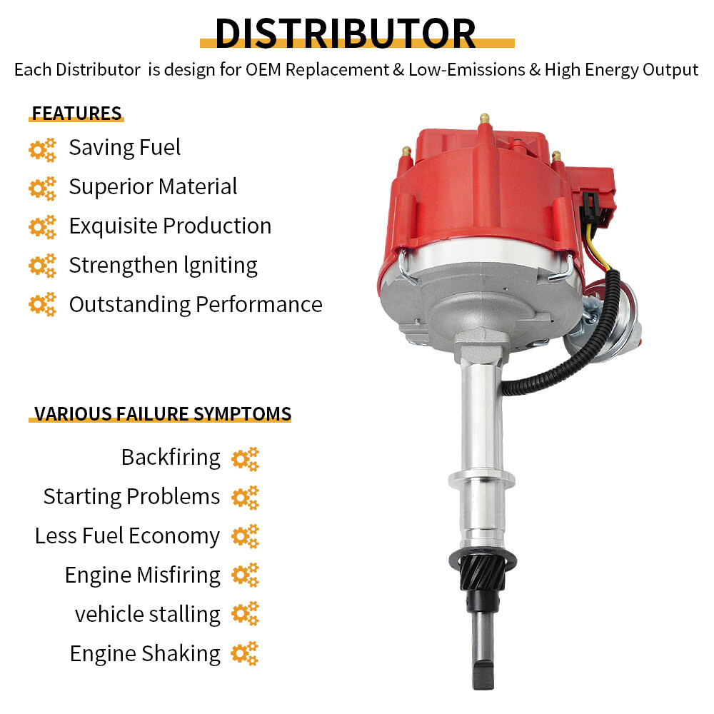HEI Ignition Distributor Set For AMC JEEP CJ5 CJ7 4.0L 4.2L 232 258 6 CYL 1Pack