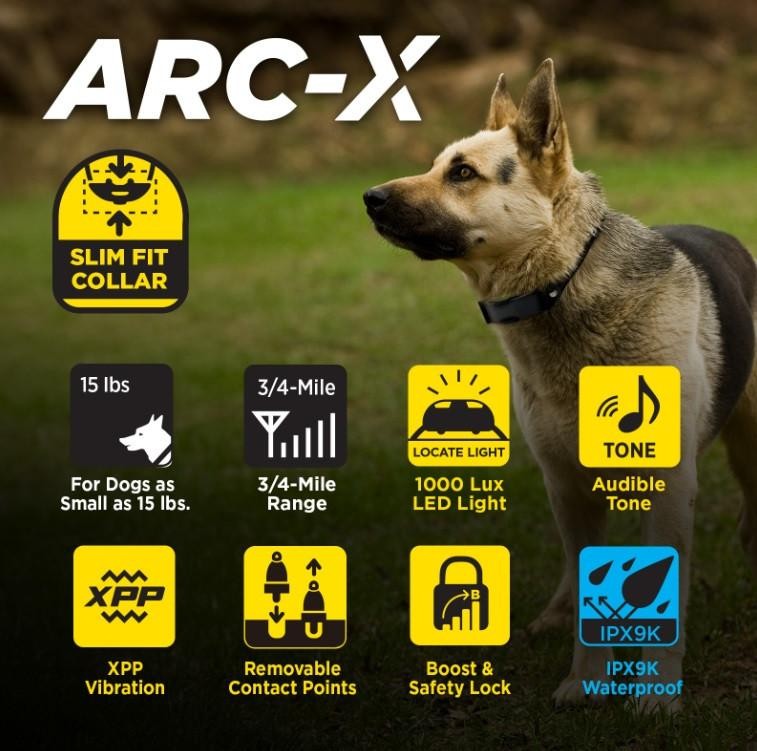 Dogtra ARC-X HANDSFREE Dog Remote Training Collar 3/4 Mile Boost, Tone & XPP Vib