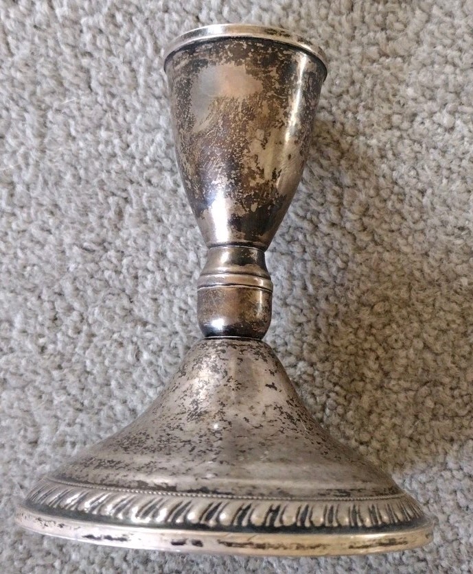 Duchin Creation Sterling Silver Weighted Candlestick Height 4 1/5" width 3.25"