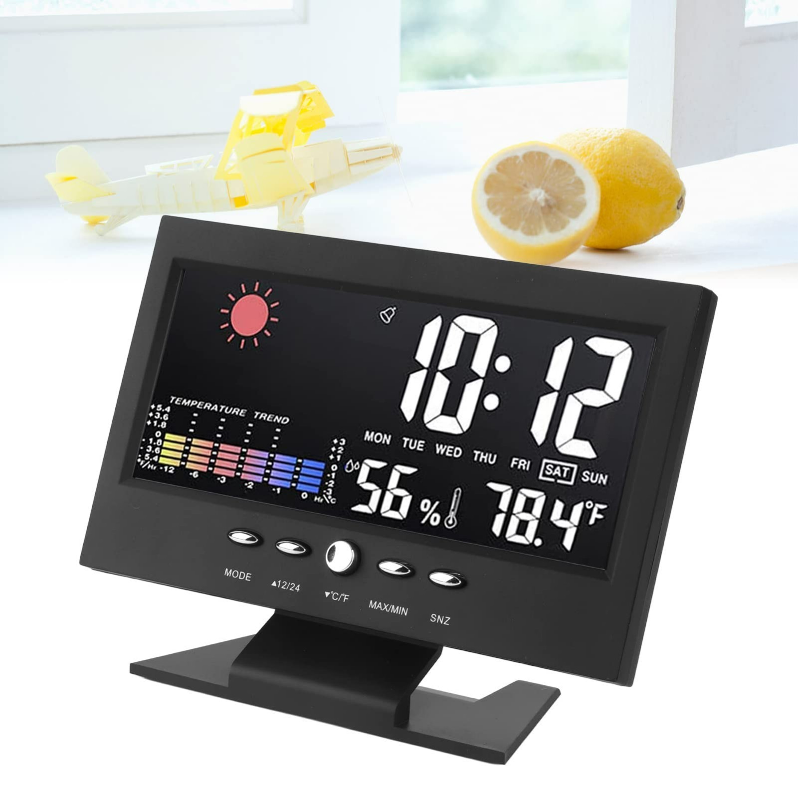Weather Station Wireless Indoor Outdoor Thermometer,Alarm Clock (white)