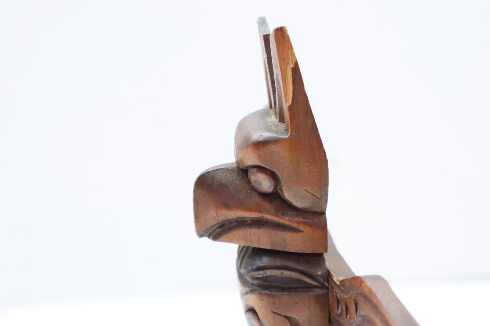 Vintage North West Coast "Nuu-chah-nulth" Totem Pole 9.5" Tall Native American