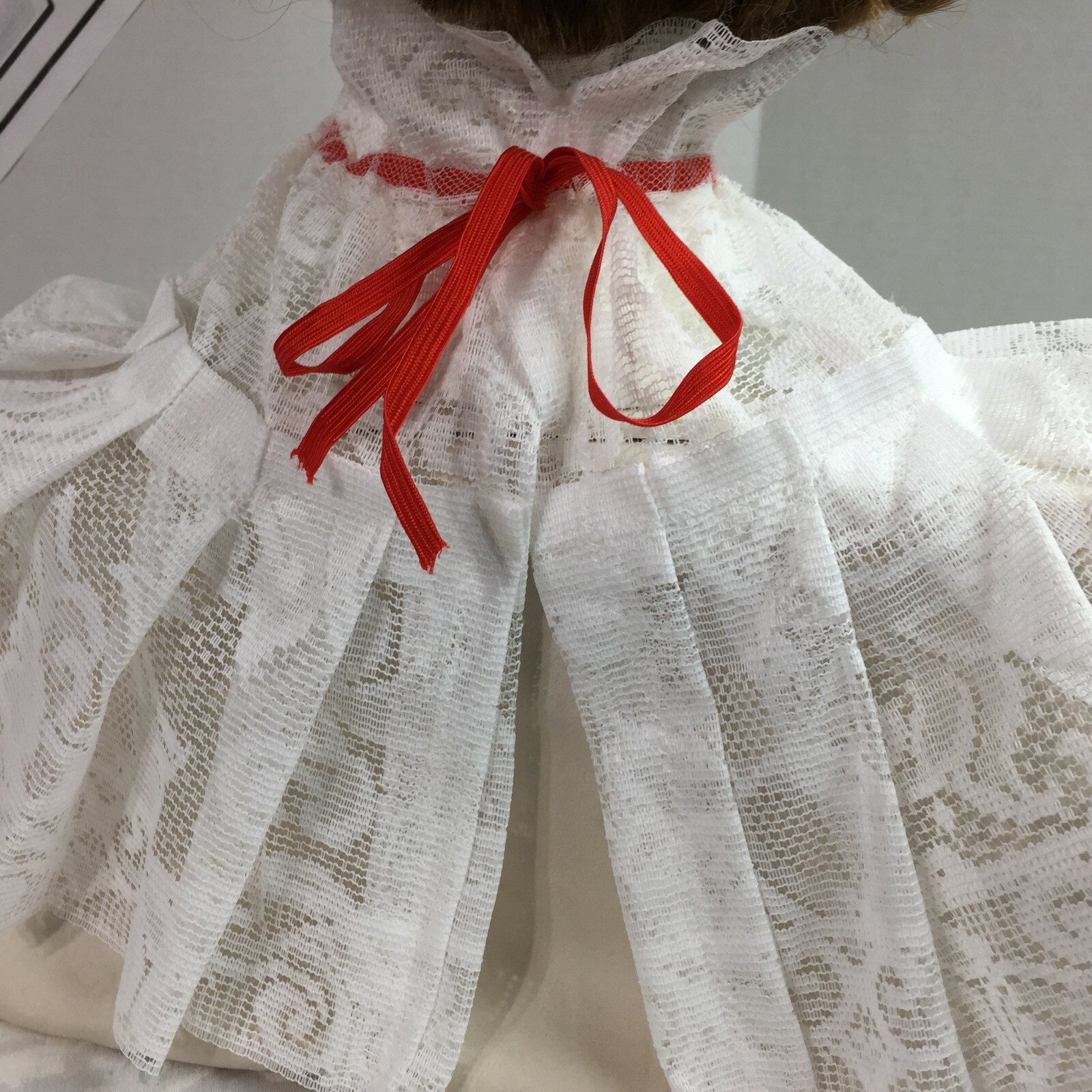 White lace Jabot COLLAR pirate Gothic Lolita Victorian Steampunk red tie 4923