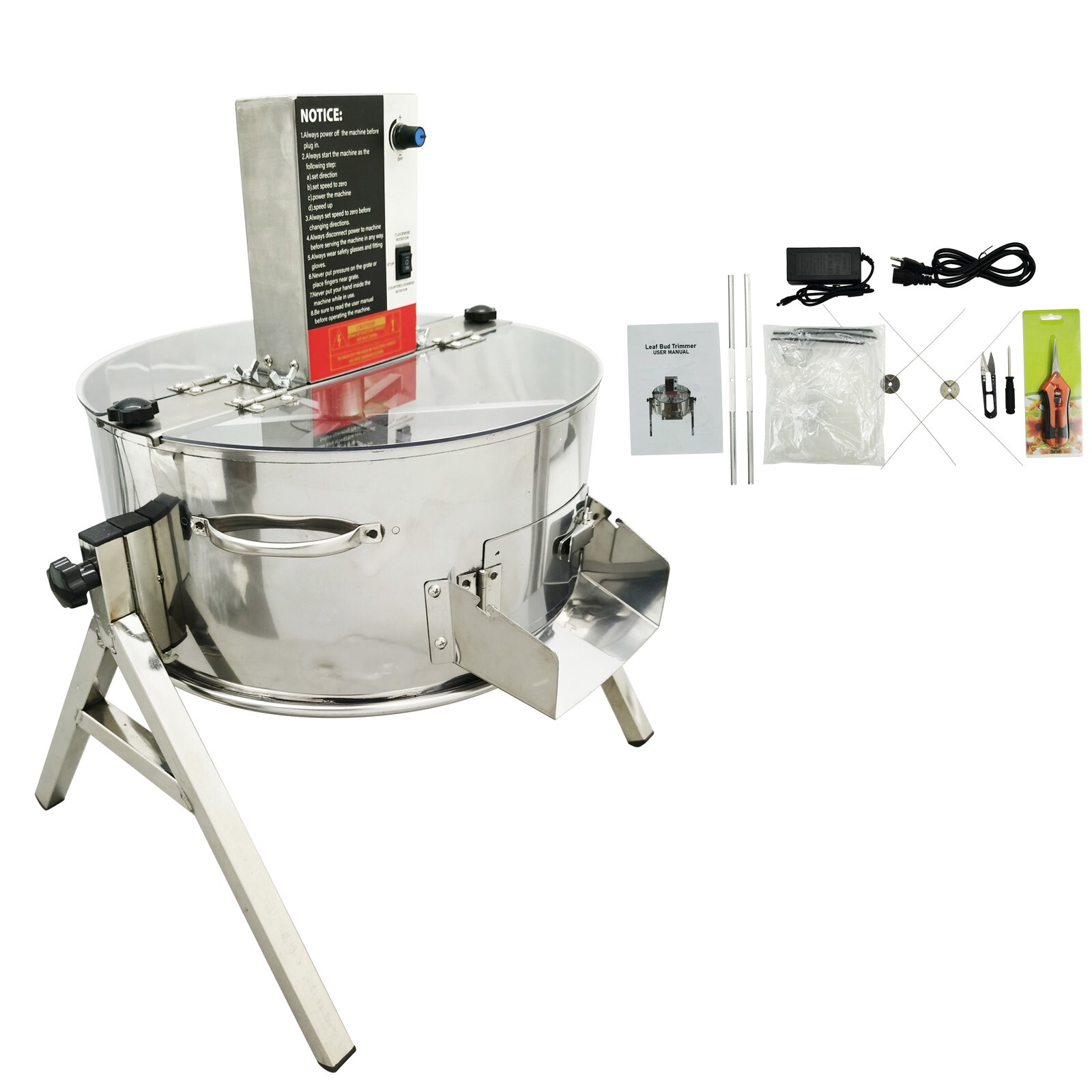 Bud Leaf Trimmer Machine 16" Wet & Dry Hydroponics Trimmer 201 Blades 110V