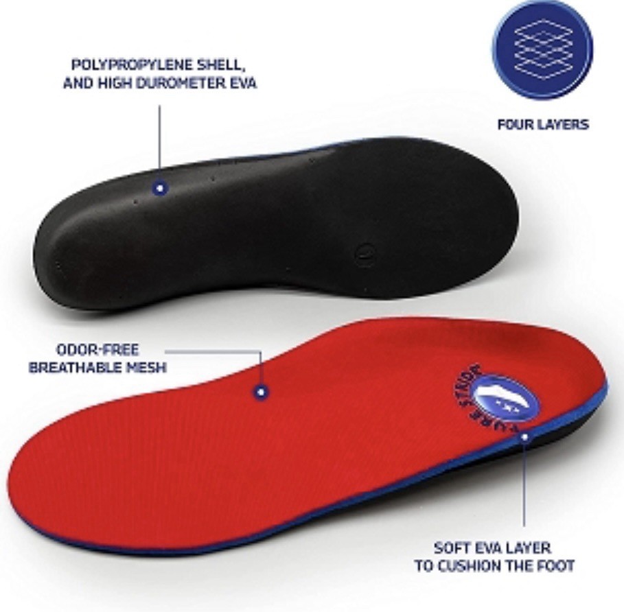 PURE STRIDE Full Length Orthotics Inserts Arch Support New In Box All Sizes