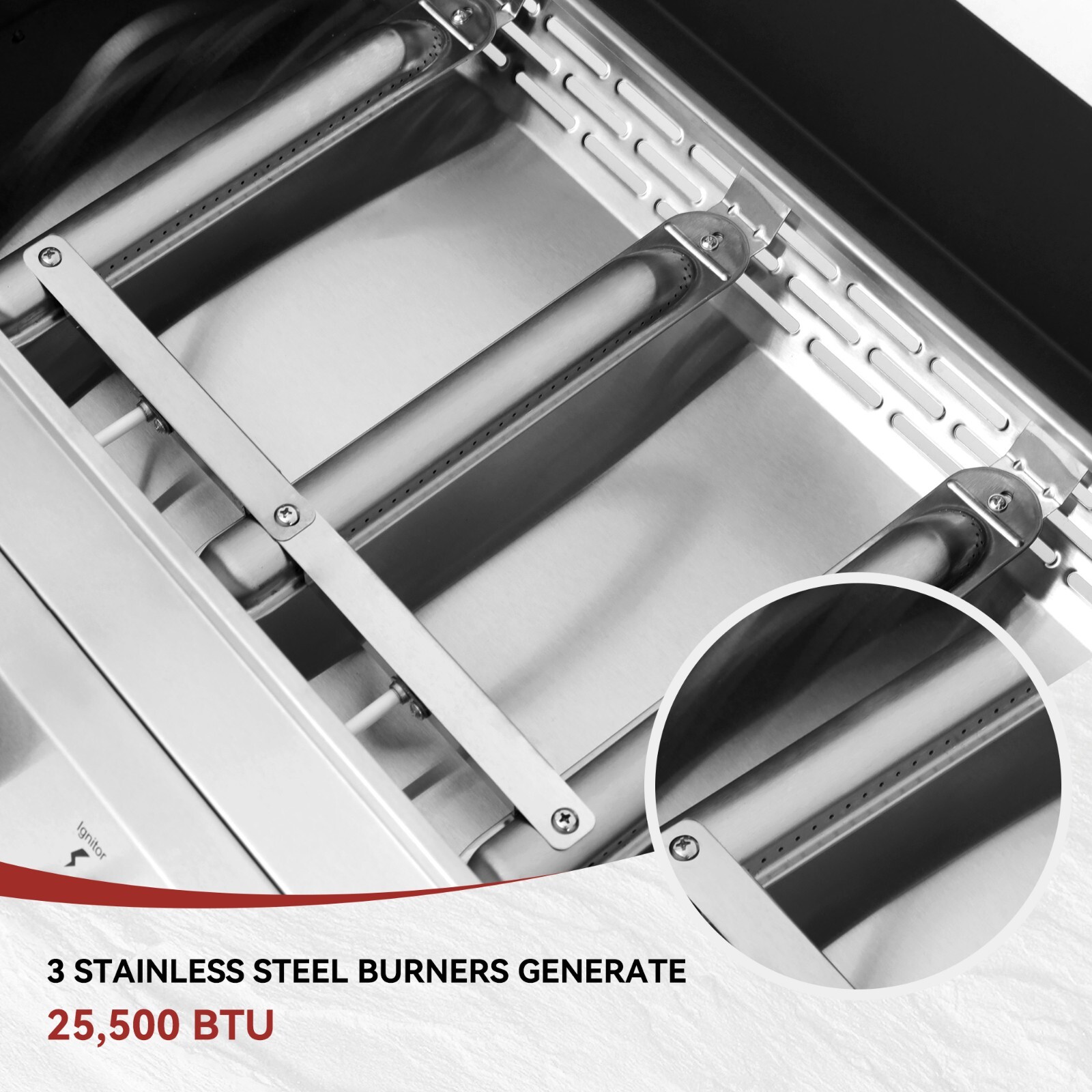 Royal Gourmet 24-Inch Tabletop Propane Griddle w/ Warming Rack & Two Handles