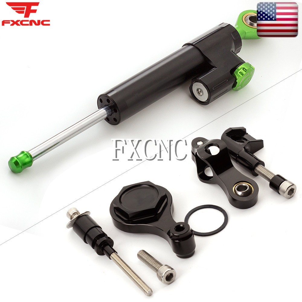 Steering Damper & Mount Bracket Kit Set For Yamaha YZF R6 2006-2020 R1 2006-2018