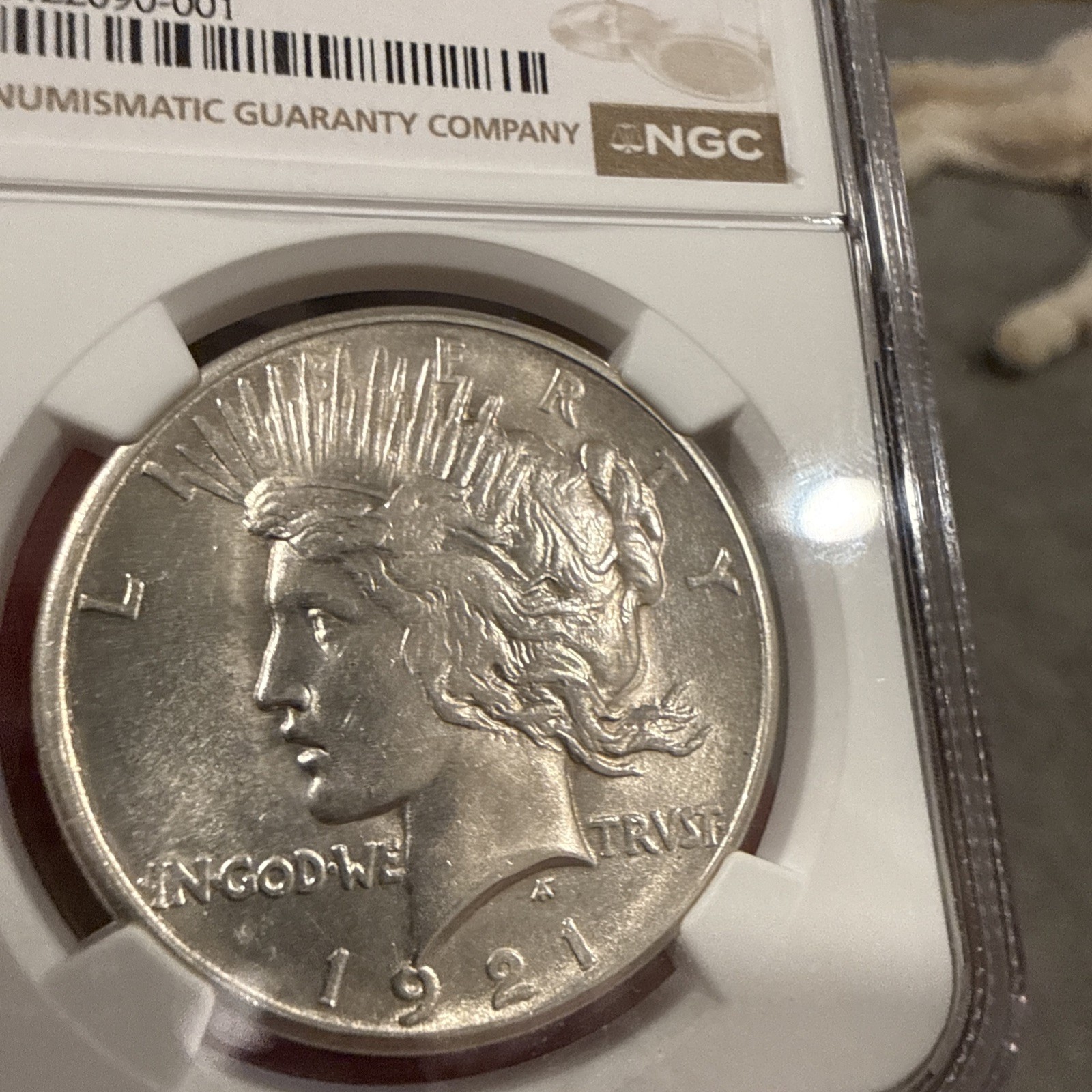 1921 PEACE DOLLAR HIGH RELIEF NGC MS 62 BRIGHT WHITE