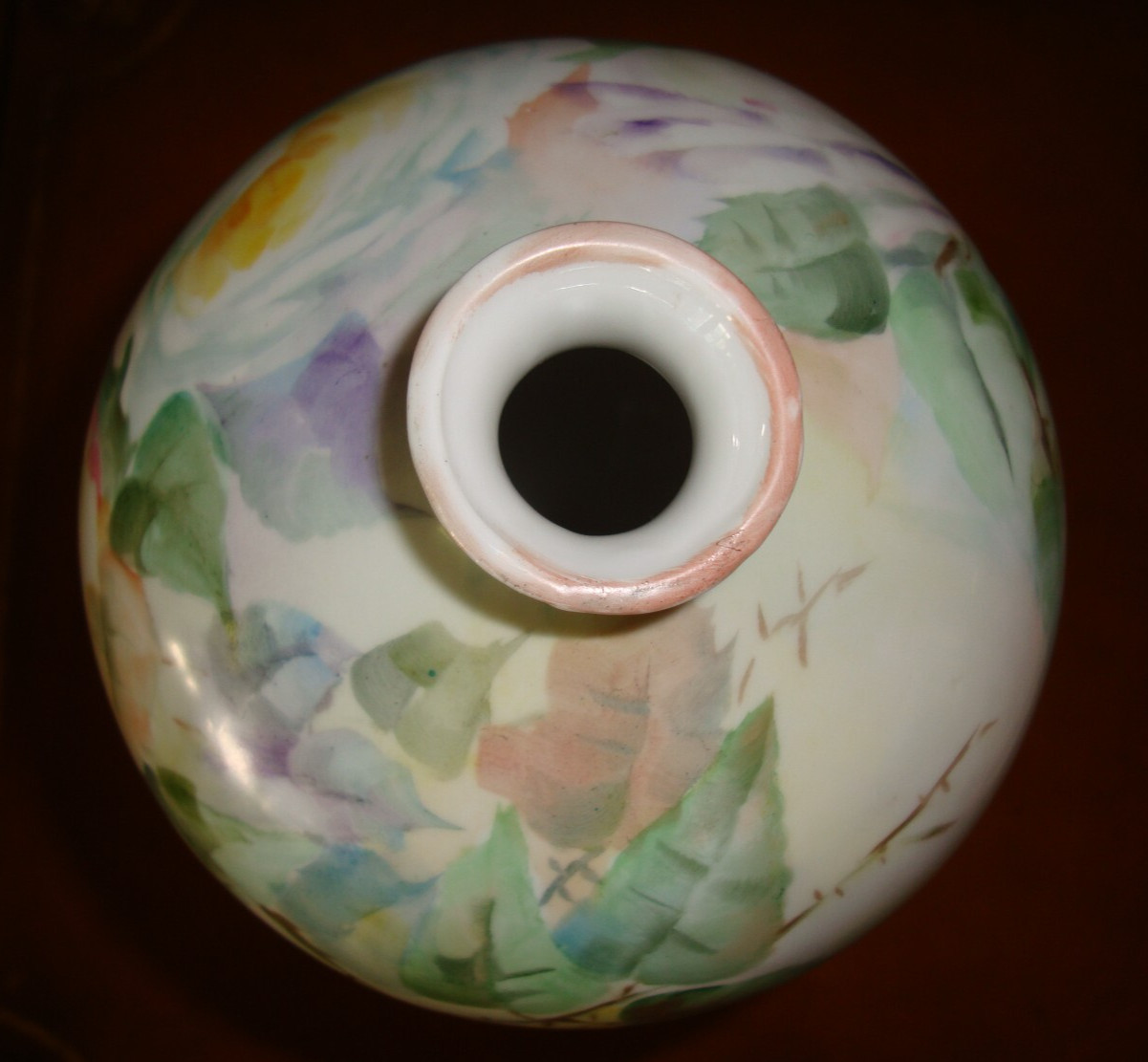 ANTIQUE HOHENZOLLERN GERMANY LARGE 14" HAND PAINTED PORCELAIN VASE, PINK ROSES