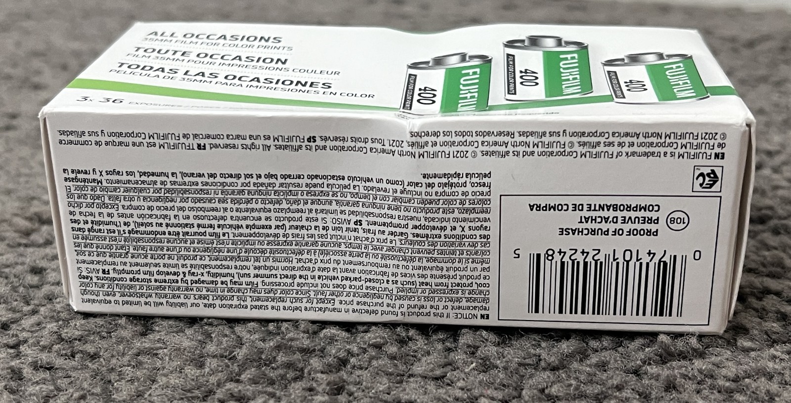 Fujifilm 400 Color Print 35mm Film, 36 Exposure Roll, 3 Pack EXP 08/2026