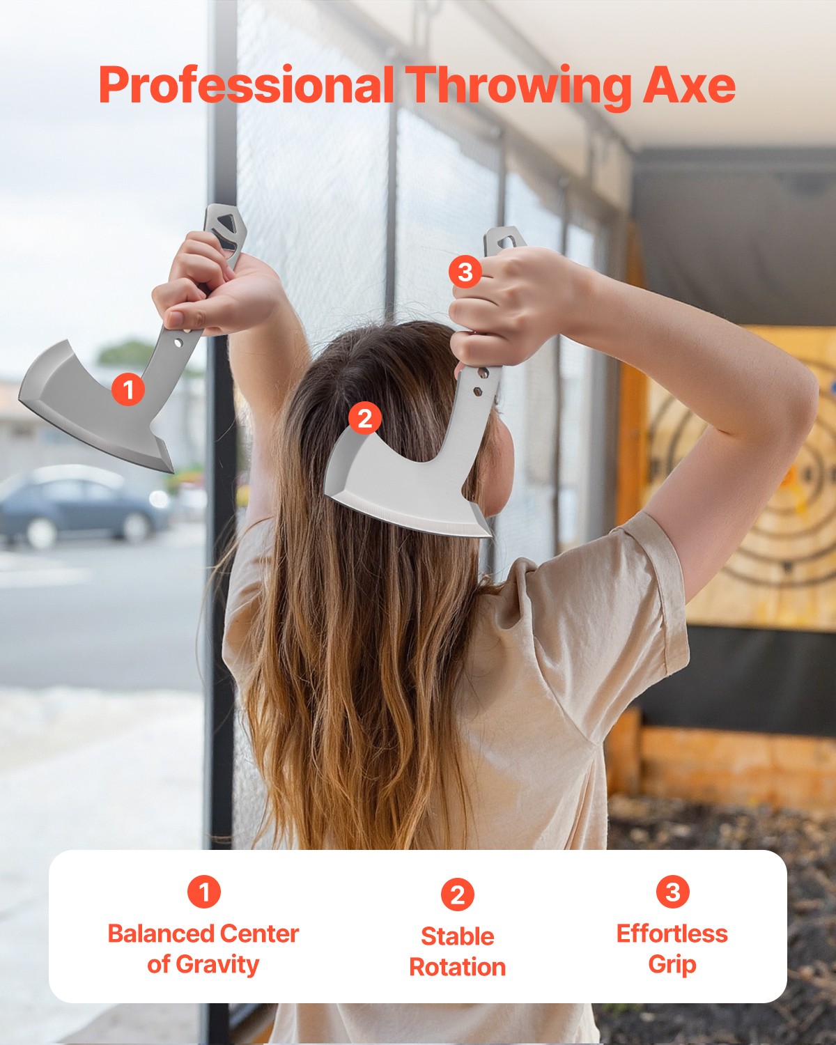 VEVOR Throwing Axes and Tomahawks 3 Pack Hatchet Axes and 3 Pack Throwing