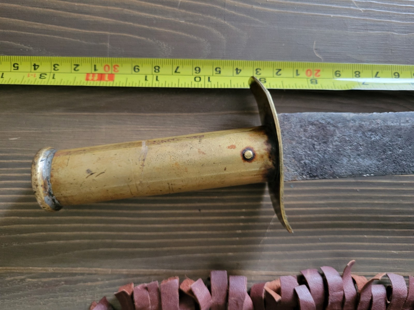 Civil War Brass Handle Bowie Fighting Knife Used Free Shipping