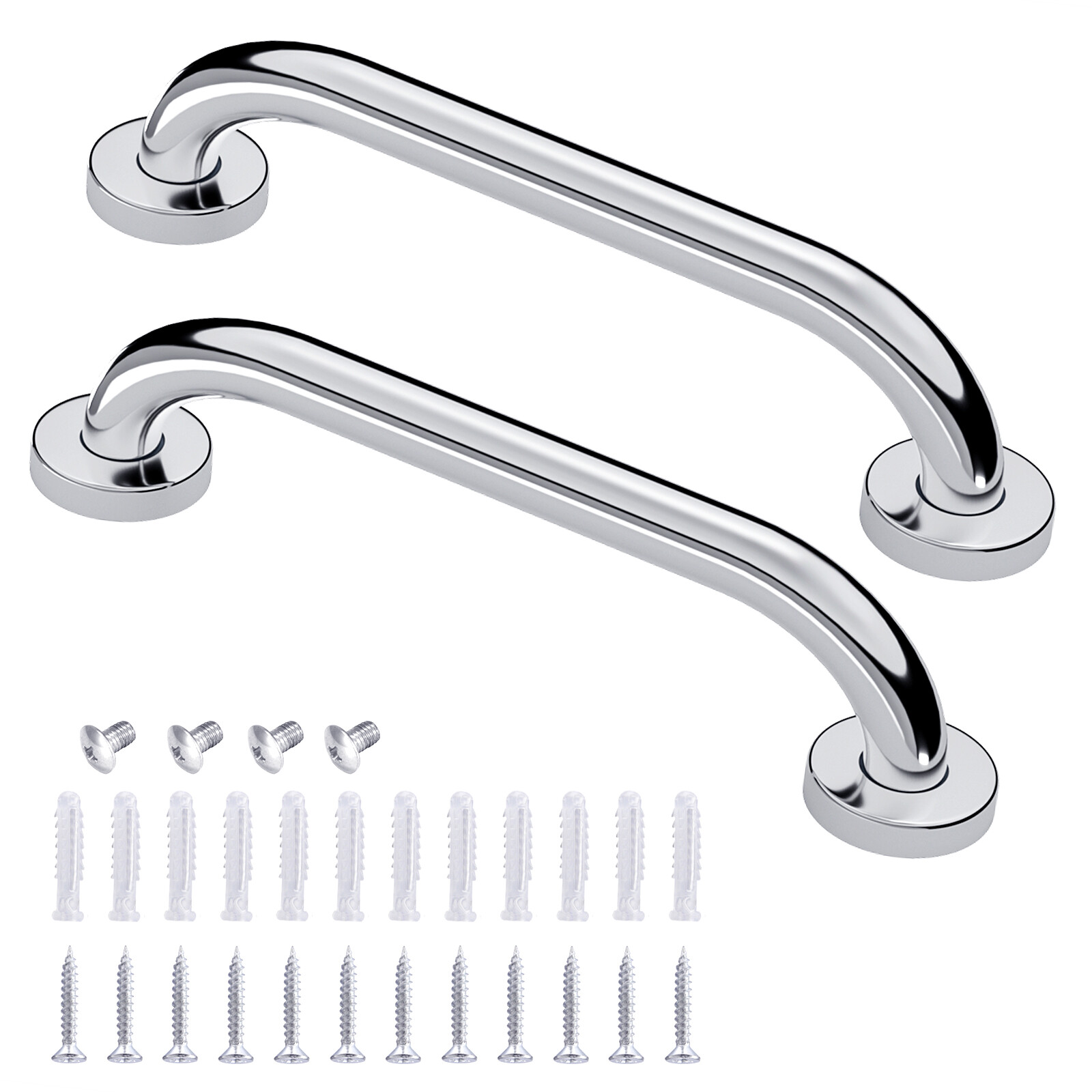 2PCS Stainless Steel Grab Bar Bathroom Safety Handicap Shower Tub Handle Support