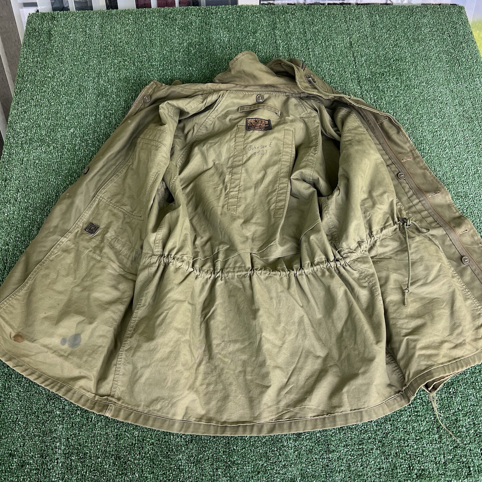 Vintage 50s 60s Korea Vietnam War OG 107 Sateen Jacket Medium Regular Reflective