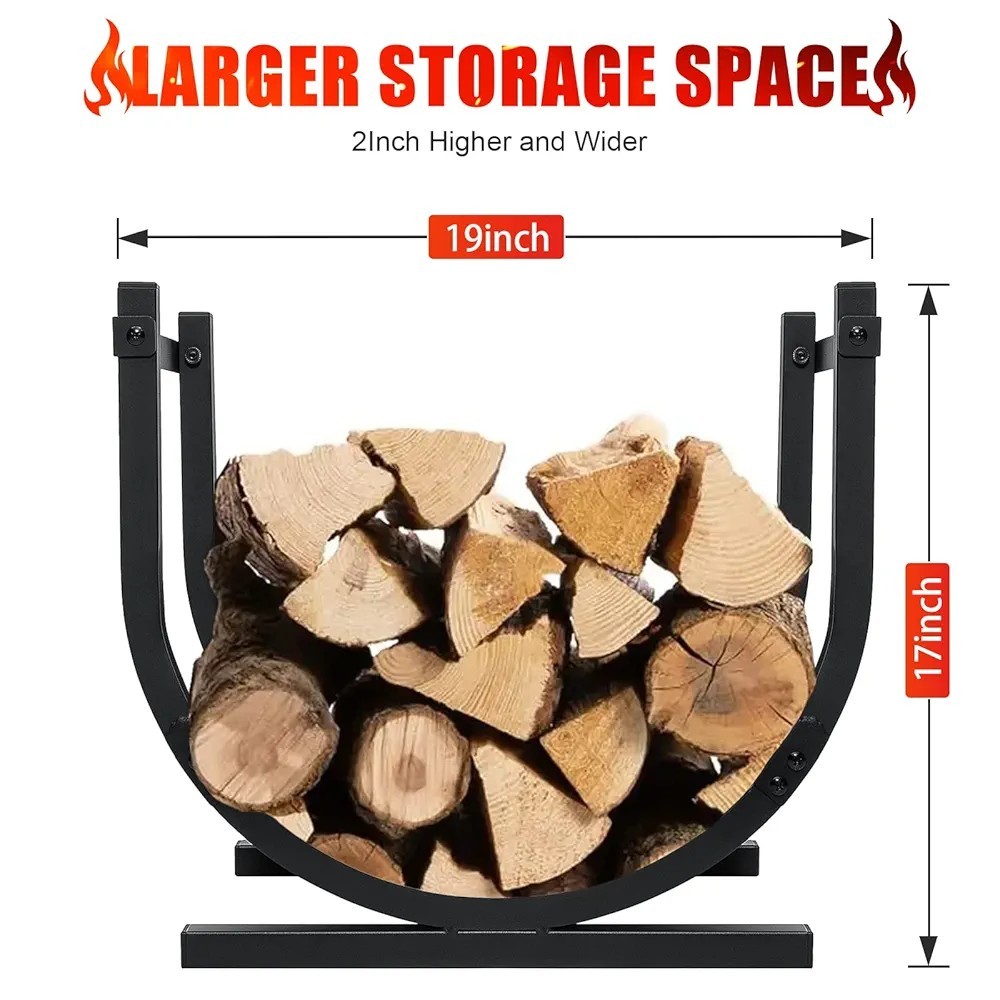Firewood Rack - 19" Indoor/Outdoor Fireplace Wood Storage Rack By SINGLYFIRE