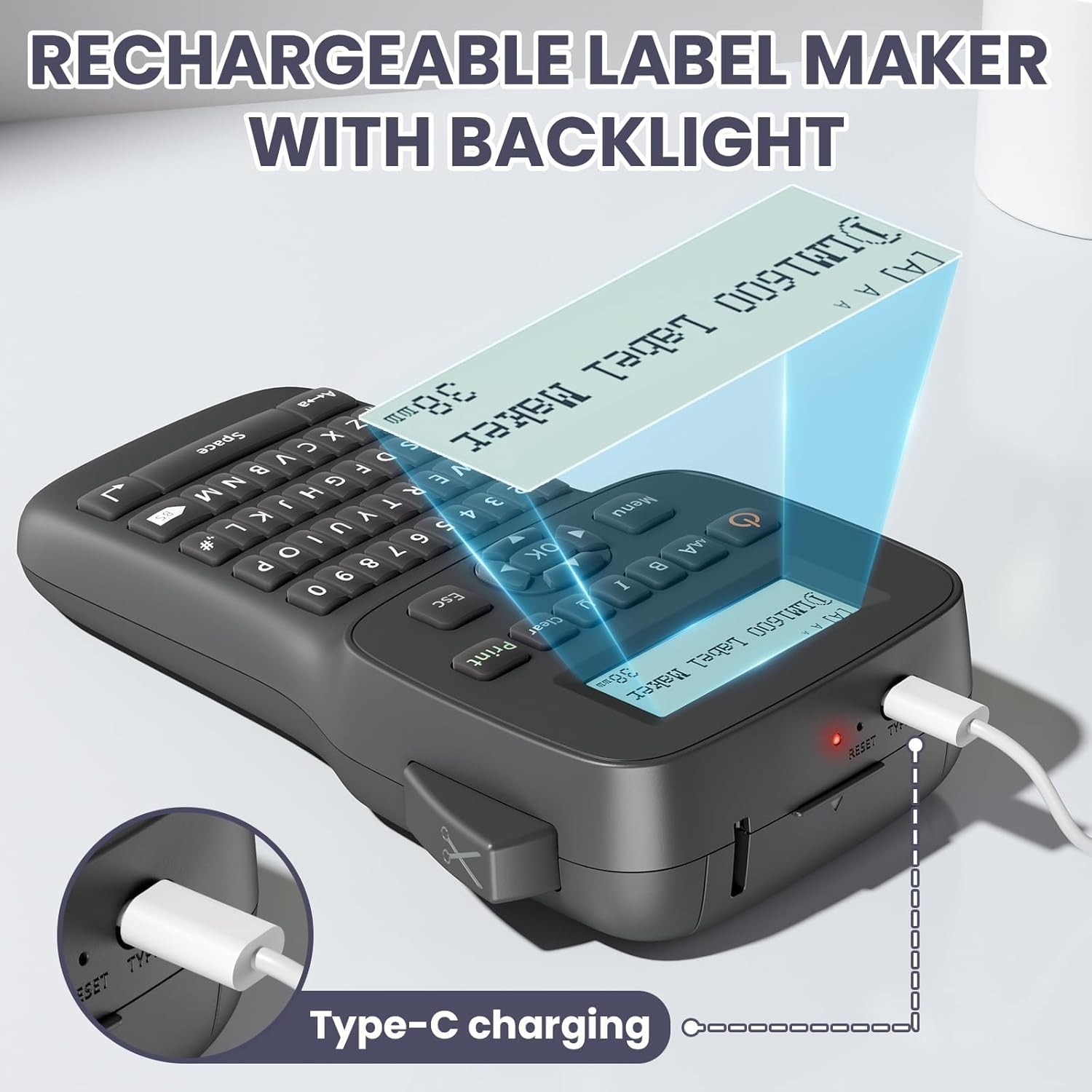 Bluetooth Label Maker Machine Handheld with Backlit Screen Compatible with DYMO