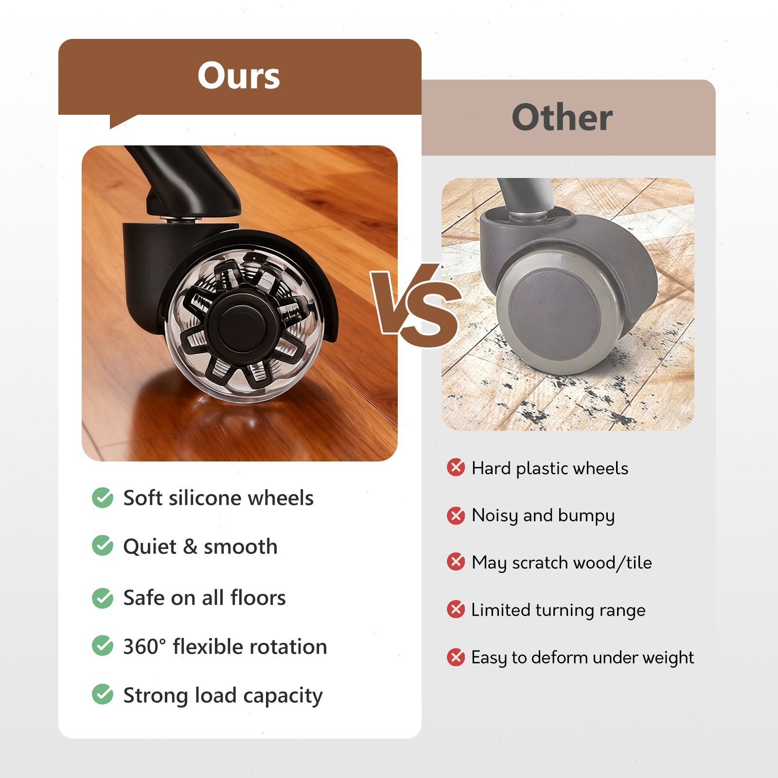 Big and Tall Office Chair 500lbs Leather Desk Chair with Upgraded RubberWheels