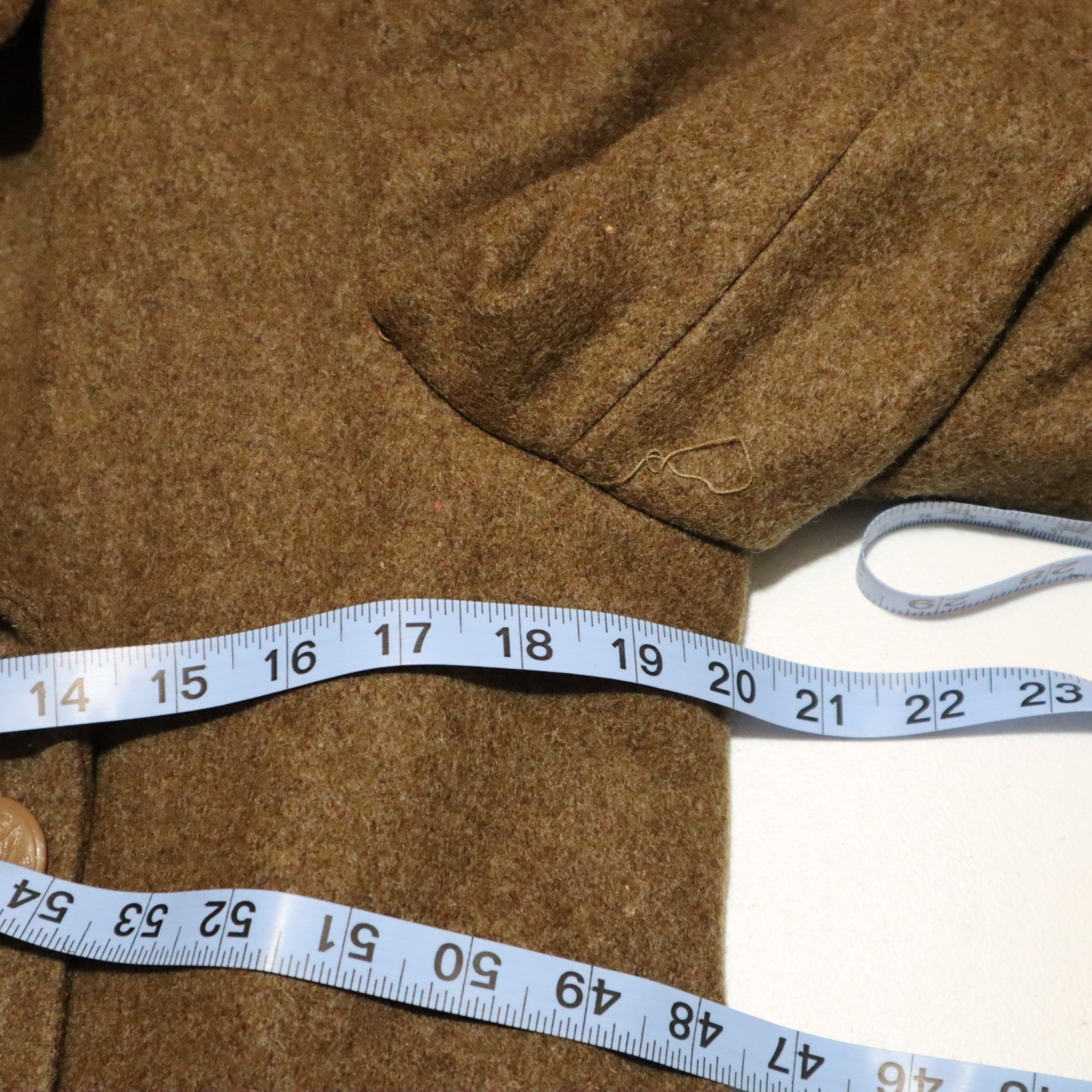 Vintage 1940s WW2 US Military USAAF Army Air Force Wool Overcoat Trench Coat 36