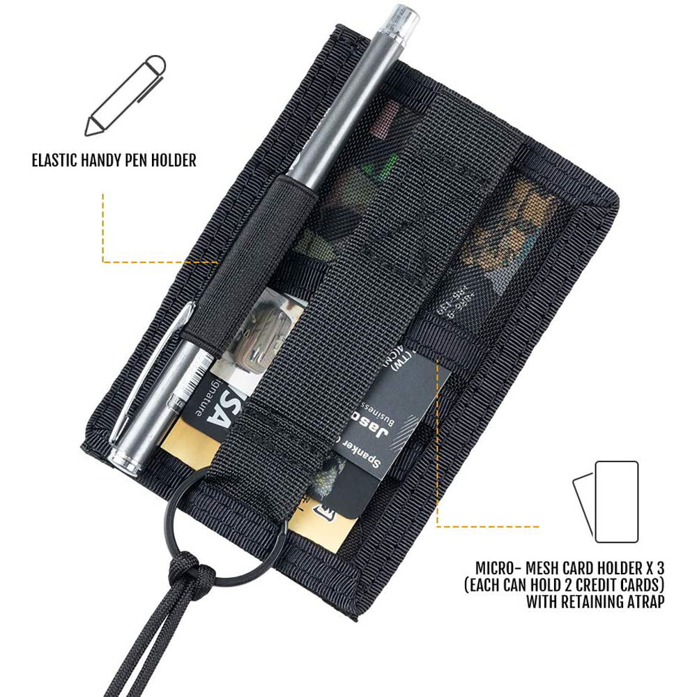 Tactical ID Card Holder Organizer Hook&Loop Patch Badge Holder with Neck Lanyard