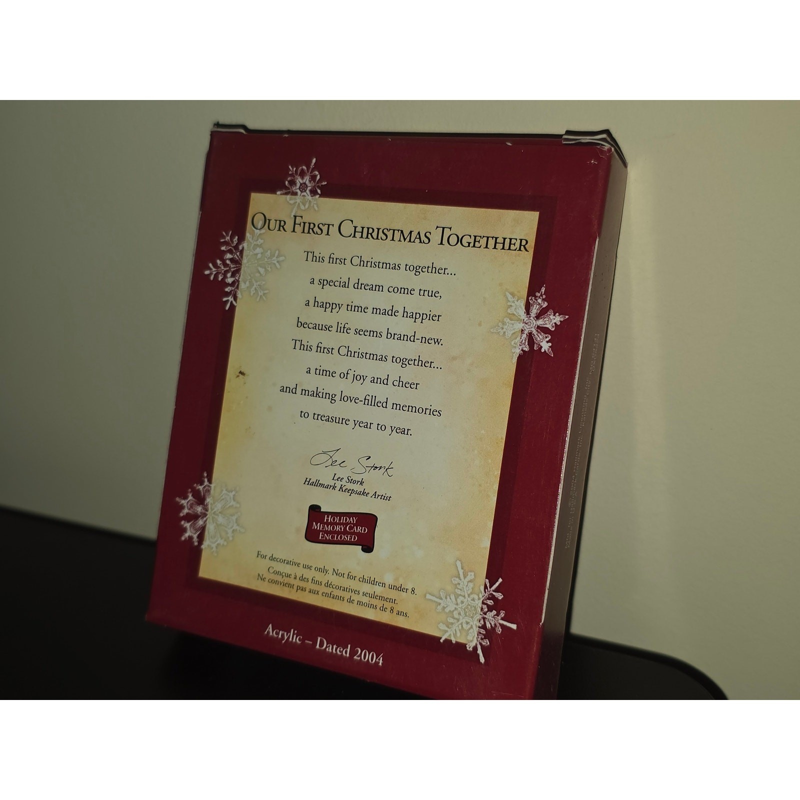 Hallmark Keepsake 2004 Our First Christmas Together Ornament Acrylic QXG5324