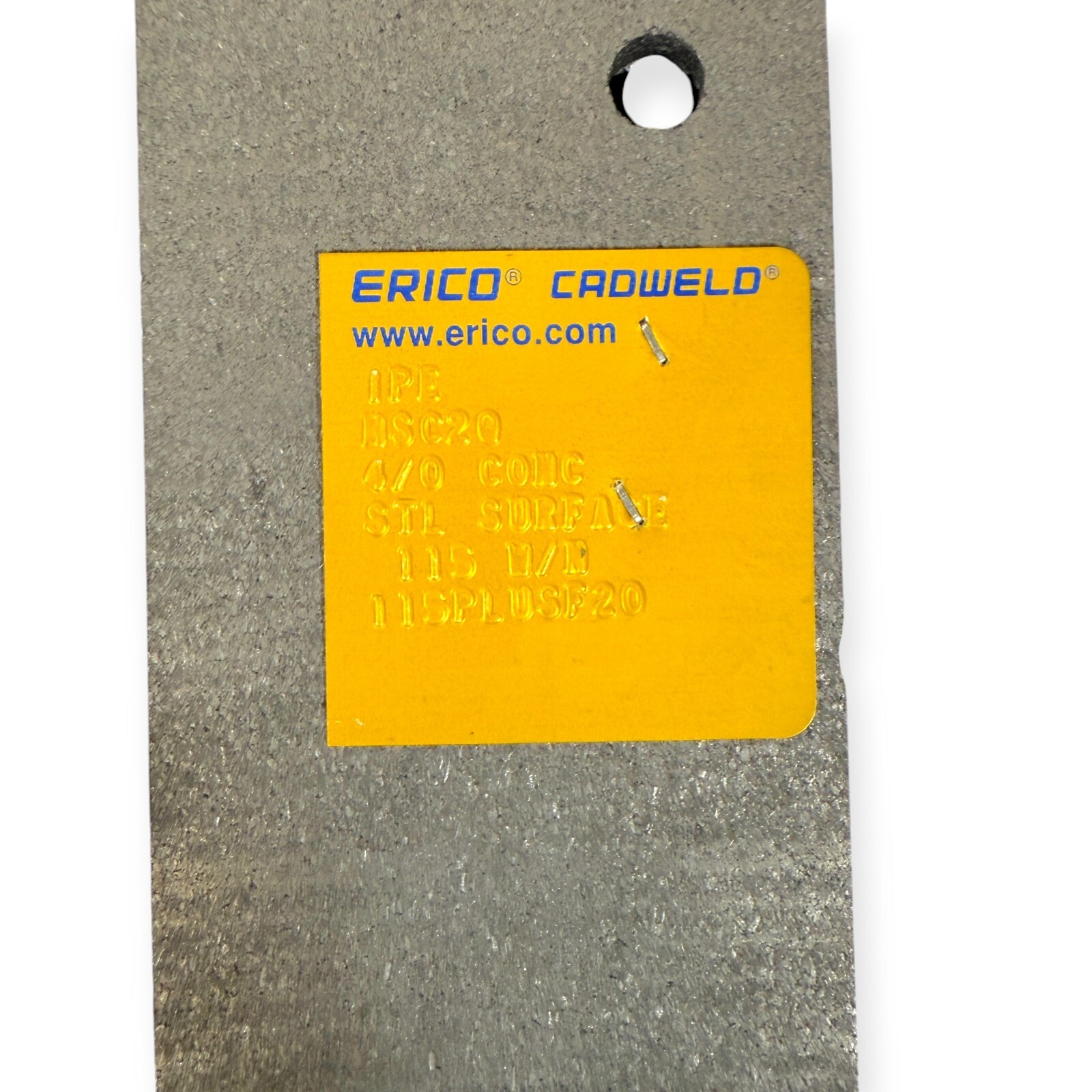 Erico Cadweld HSC2Q Graphite Mold 4/0 Concentric to Steel Pipe Flat Surface 115