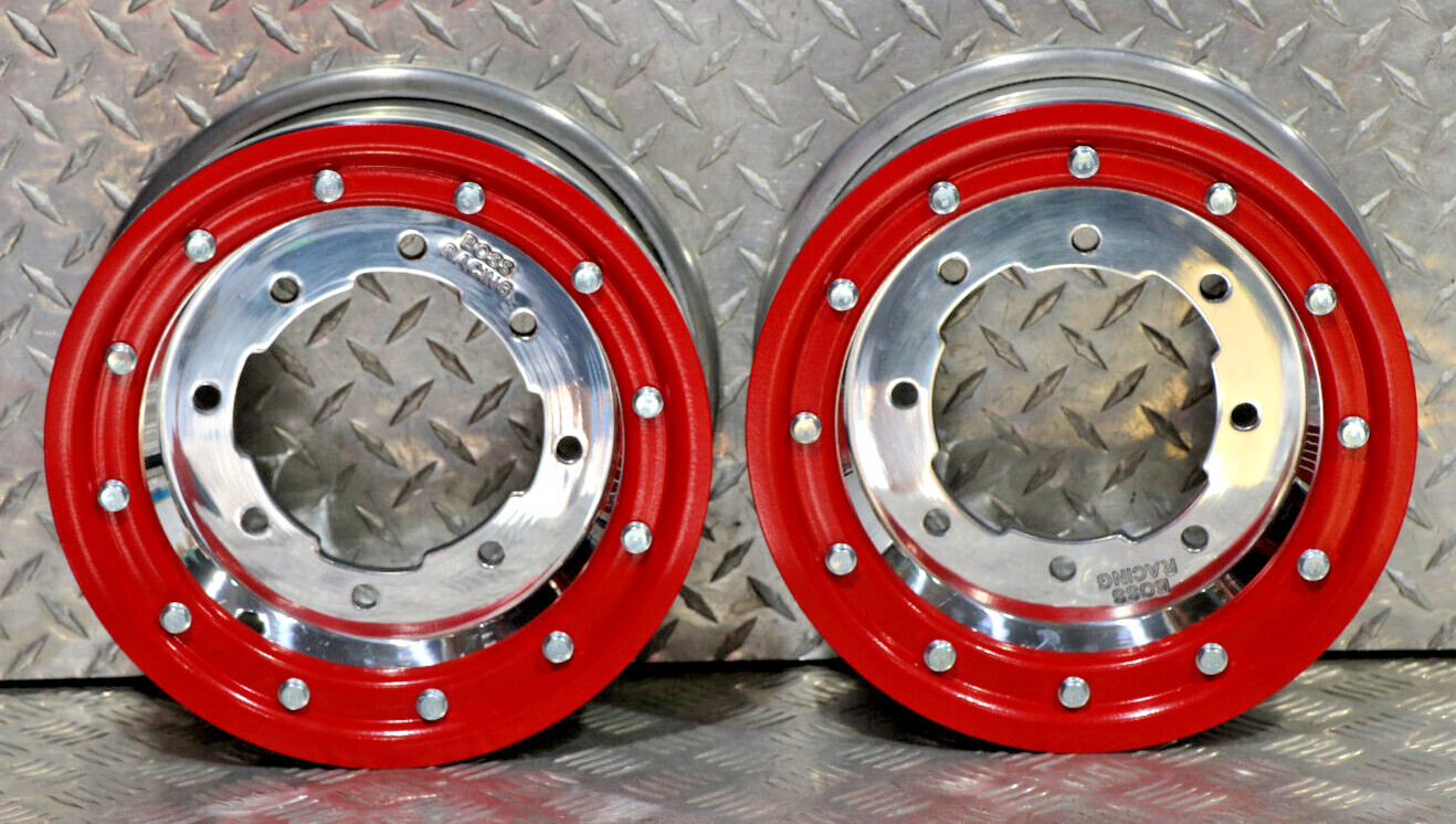 HONDA YAMAHA BANSHEE RAPTOR YFZ TRX BEADLOCKS ATV FRONT REAR POLISHED RED