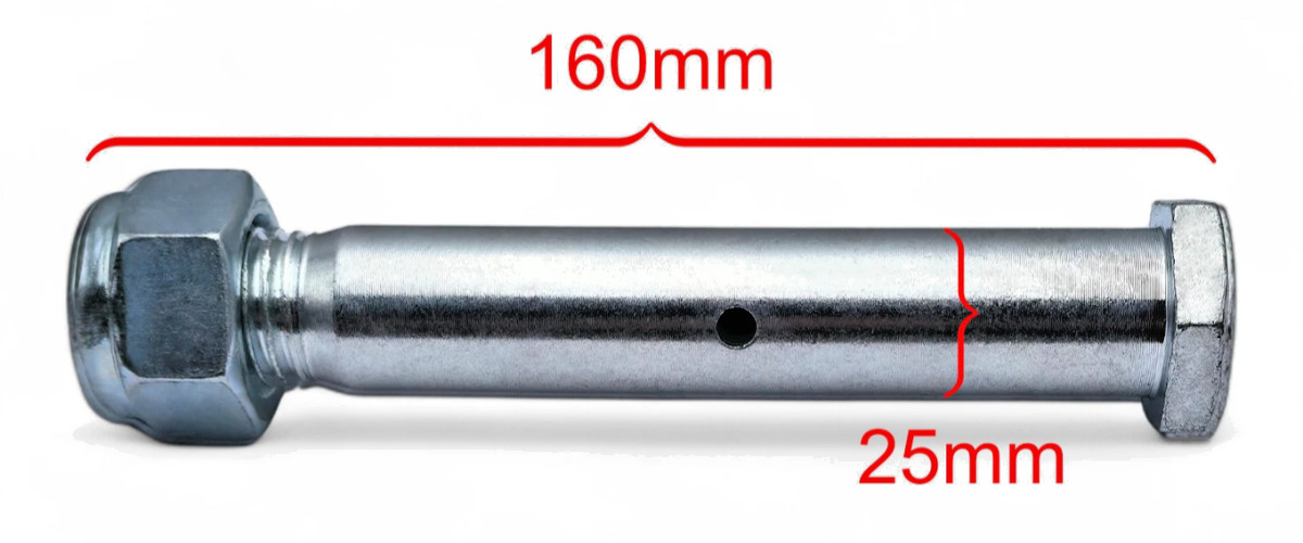 New Mini Excavator Bucket Pins 25mm X 160mm Greasable Hex Head Pins Set (2 Pins)